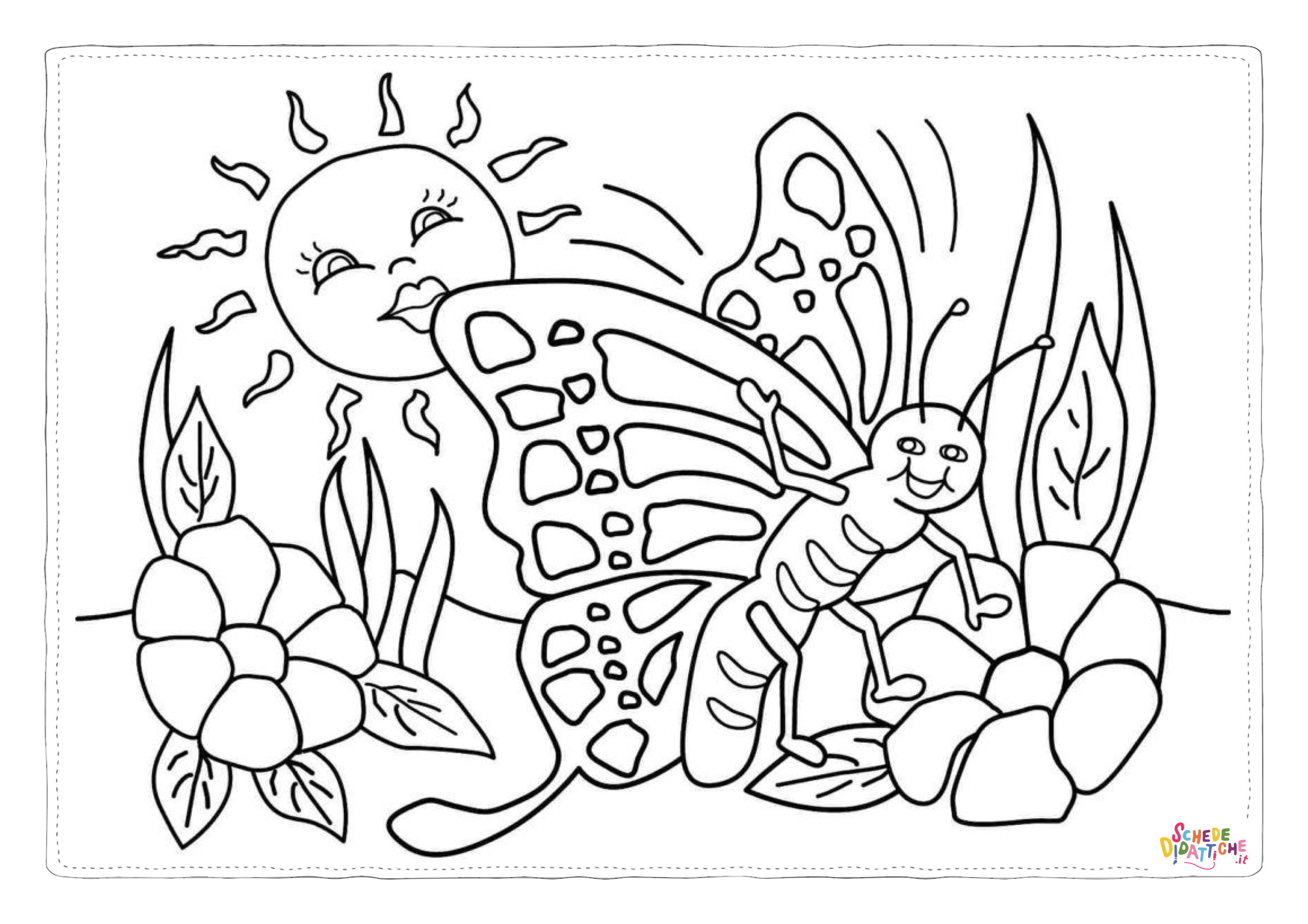 Disegno "Disegno di farfalla da stampare e colorare 170" Disegno di farfalla da stampare e colorare 170