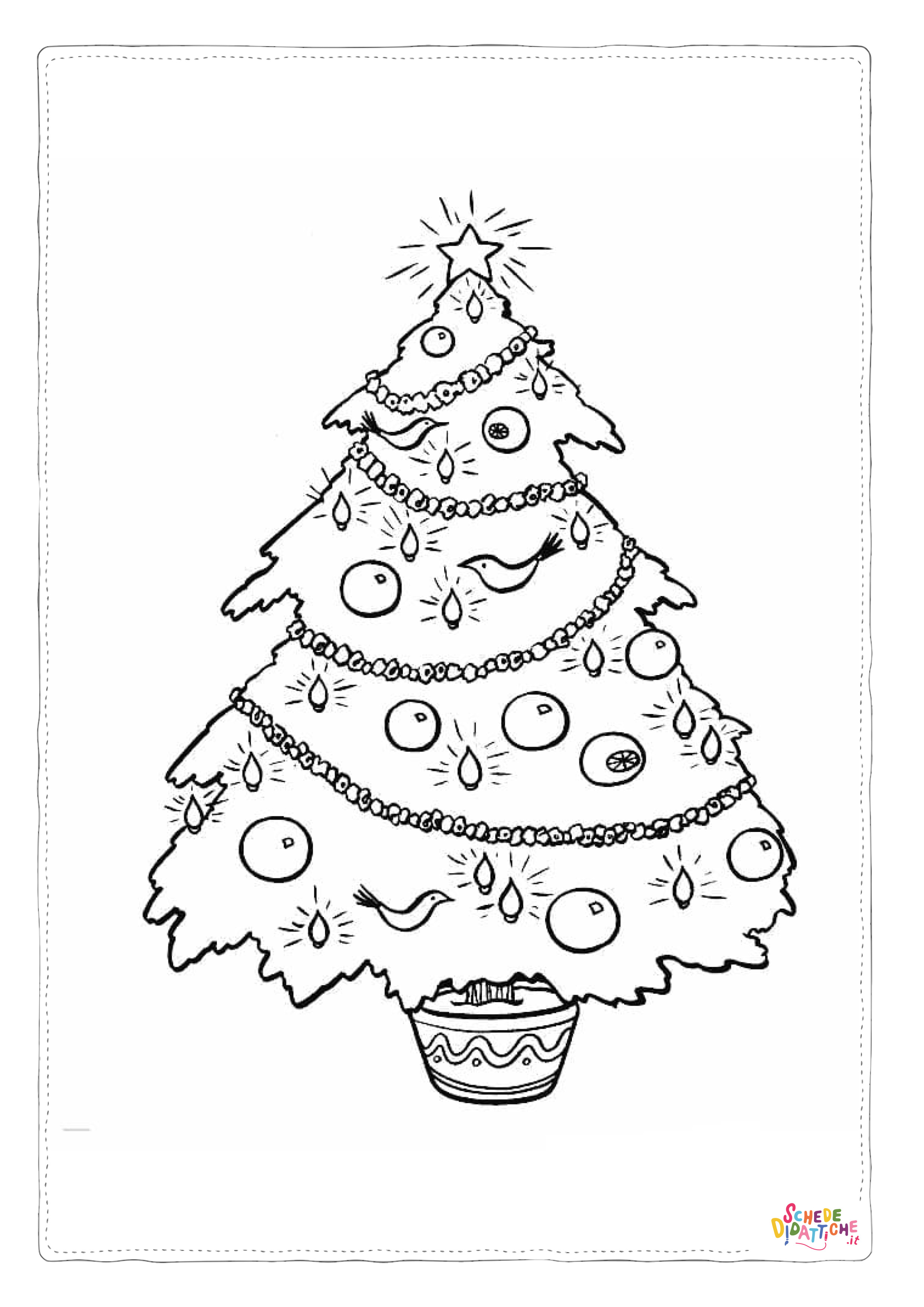 Disegno "Disegno di albero di Natale da stampare e colorare 128" Disegno di albero di Natale da stampare e colorare 128