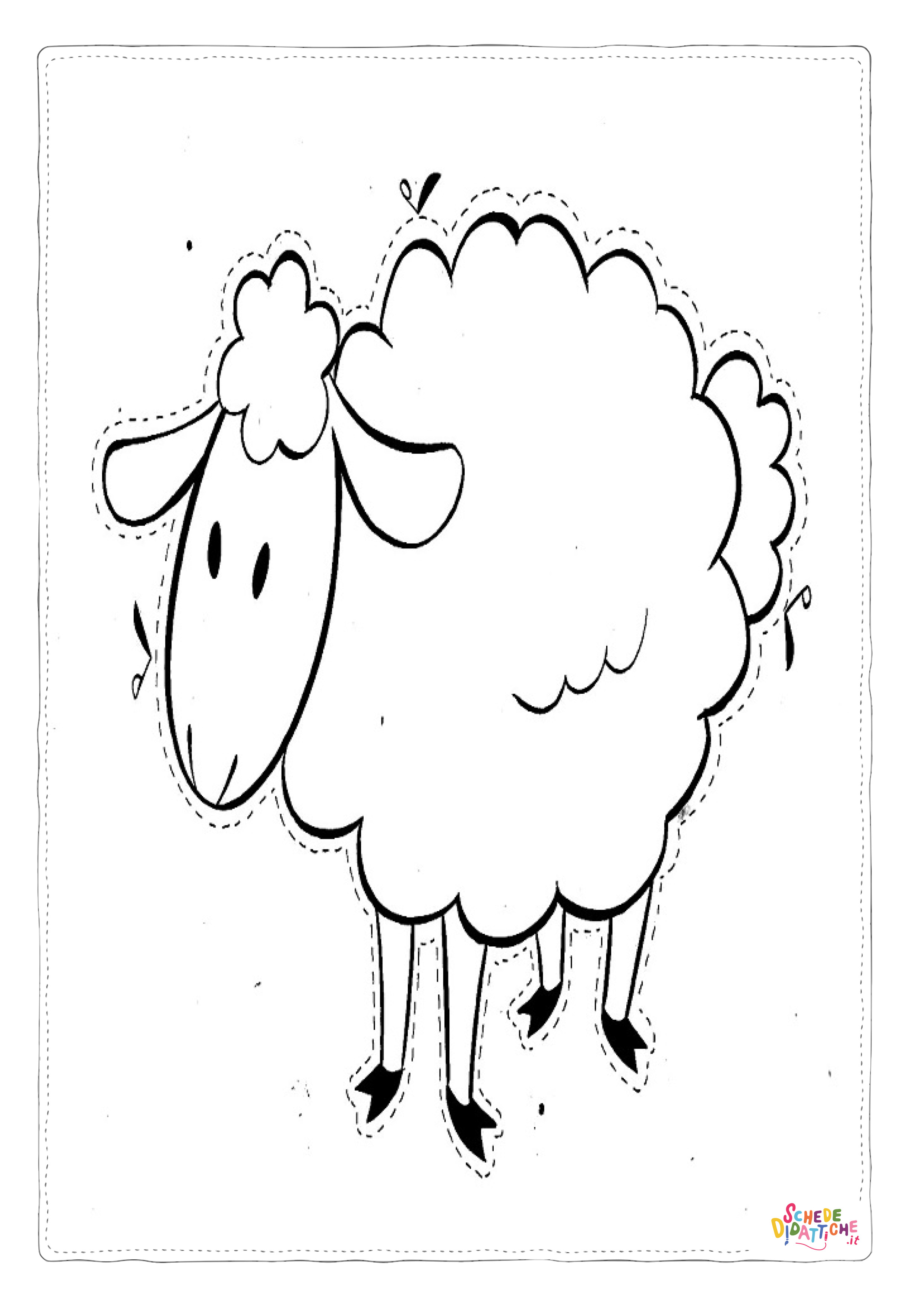 Disegno "Disegno di pecora da stampare e colorare 42" Disegno di pecora da stampare e colorare 42