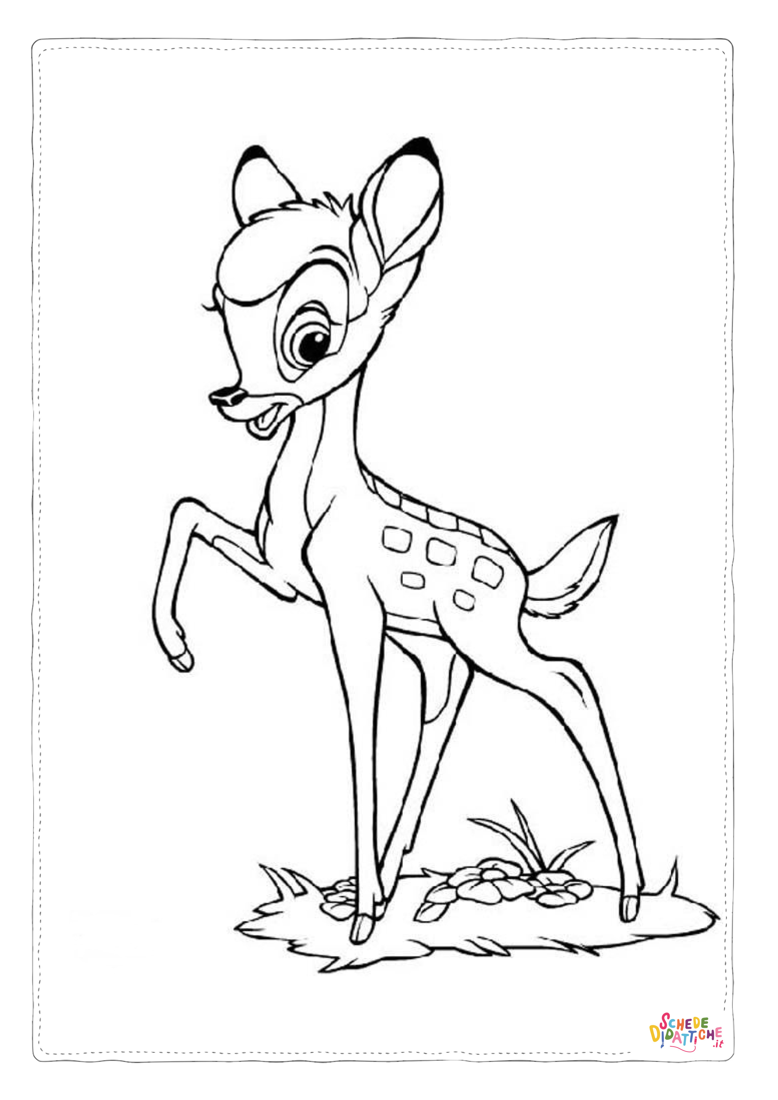 Disegno di Bambi da stampare e colorare 64