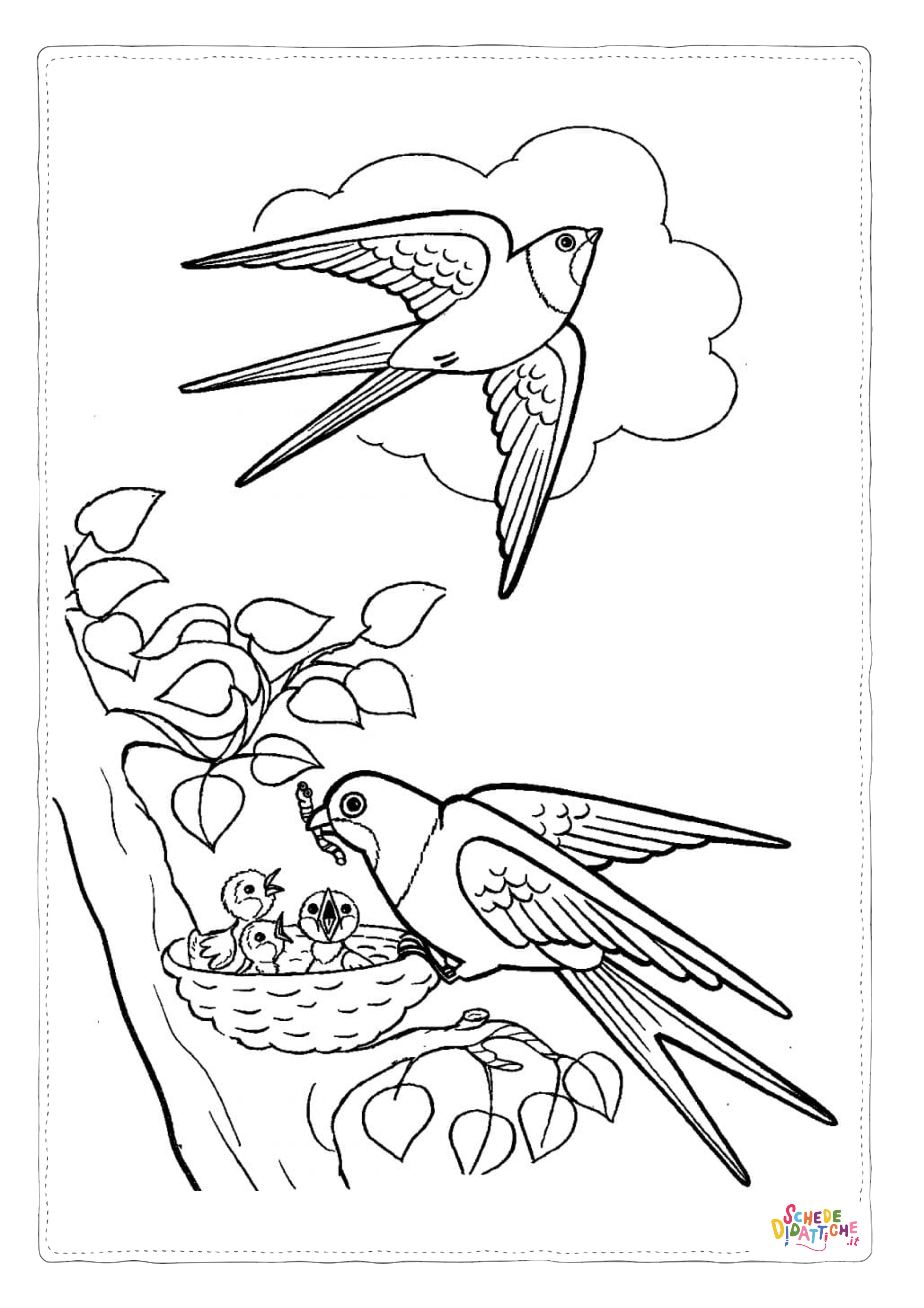 Disegno "Disegno di rondine da stampare e colorare 8" Disegno di rondine da stampare e colorare 8