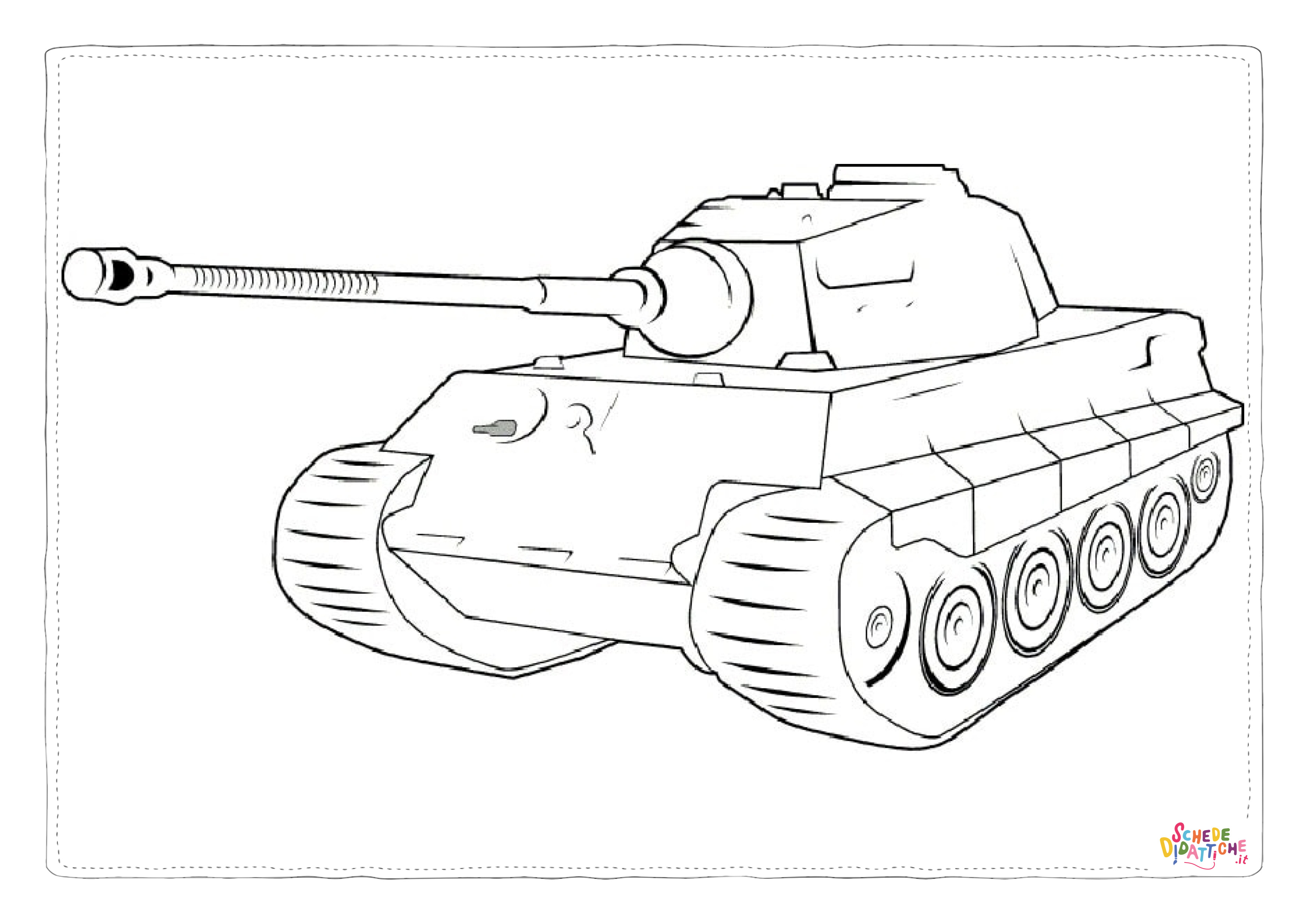 Disegno "Disegno di carro armato da stampare e colorare 13" Disegno di carro armato da stampare e colorare 13