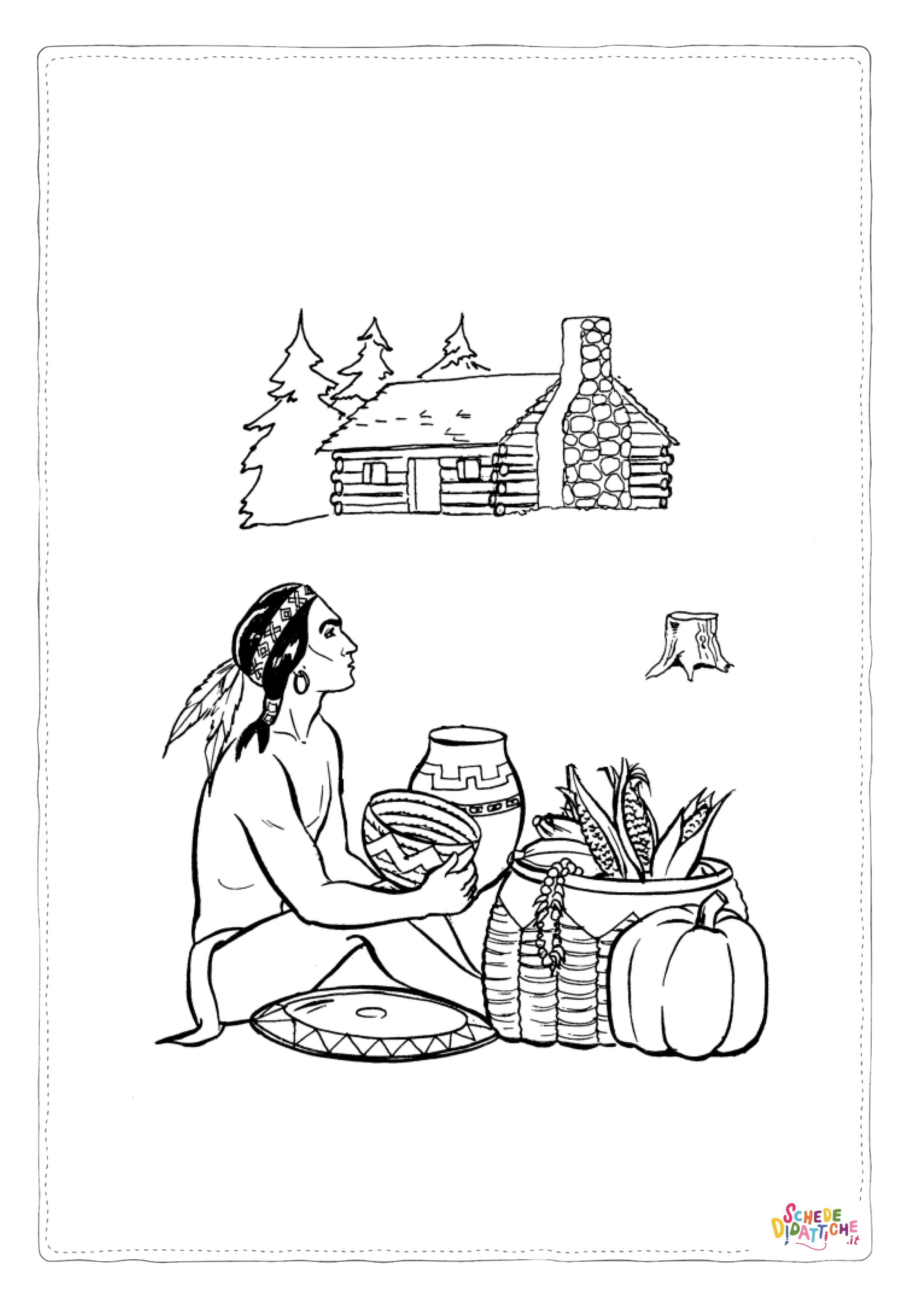 Disegno "Disegno di Indiani d'America da stampare e colorare 18" Disegno di Indiani d'America da stampare e colorare 18