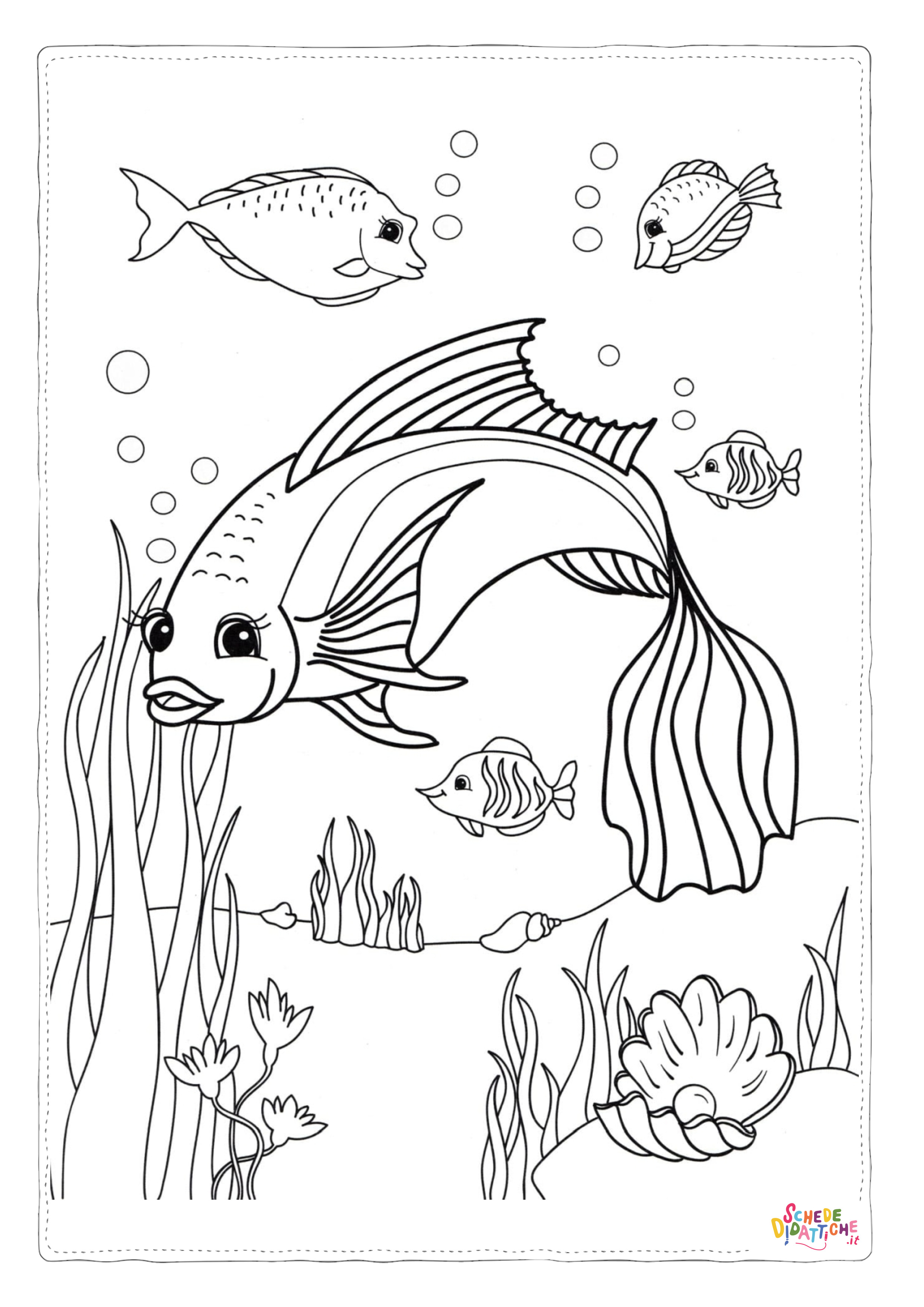 Disegno "Disegno di pesce da stampare e colorare 144" Disegno di pesce da stampare e colorare 144