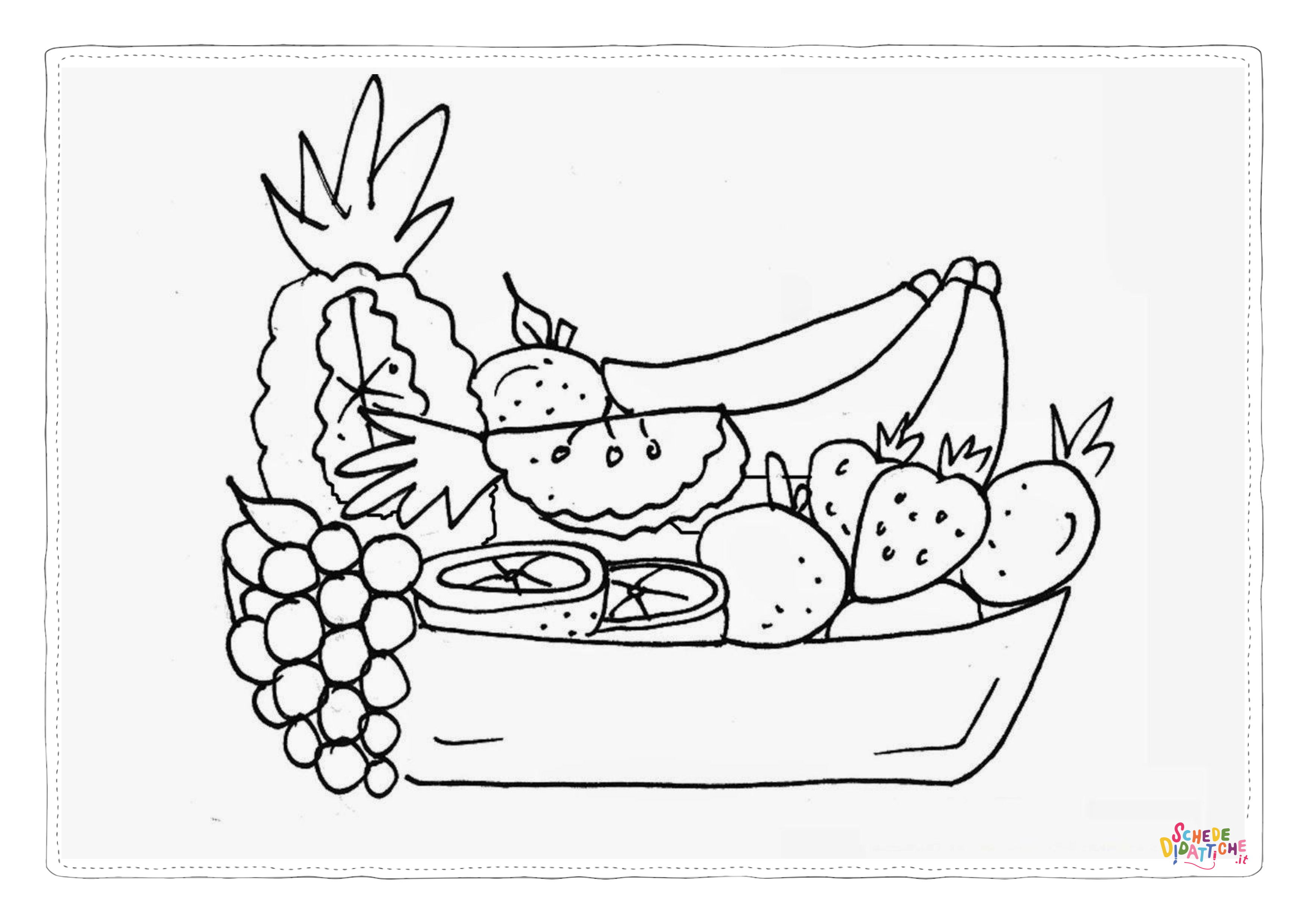 Disegno "Disegno di cesto di frutta da stampare e colorare 32" Disegno di cesto di frutta da stampare e colorare 32
