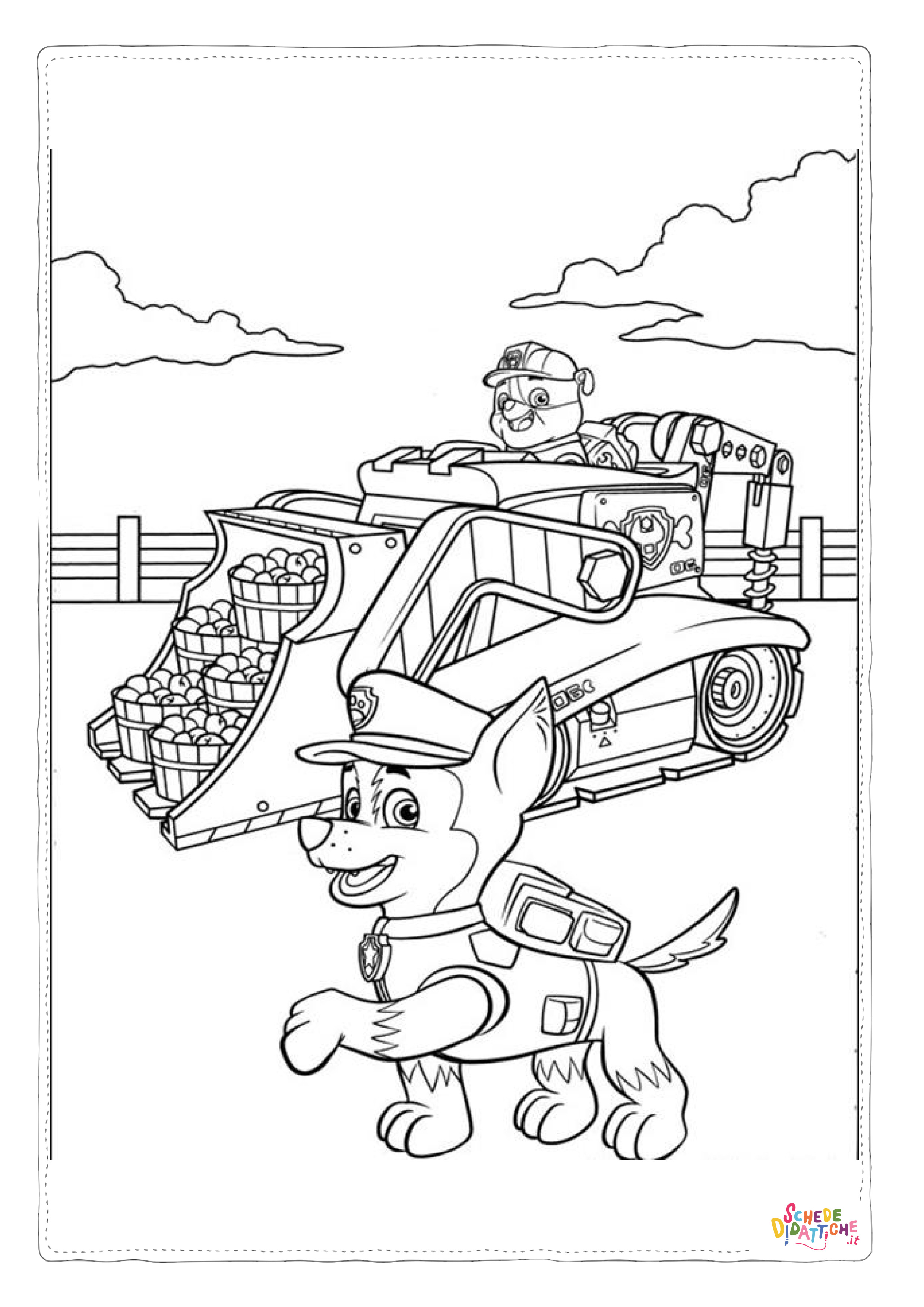 Disegno "Disegno di Paw Patrol - Cane pompiere da stampare e colorare 9" Disegno di Paw Patrol - Cane pompiere da stampare e colorare 9