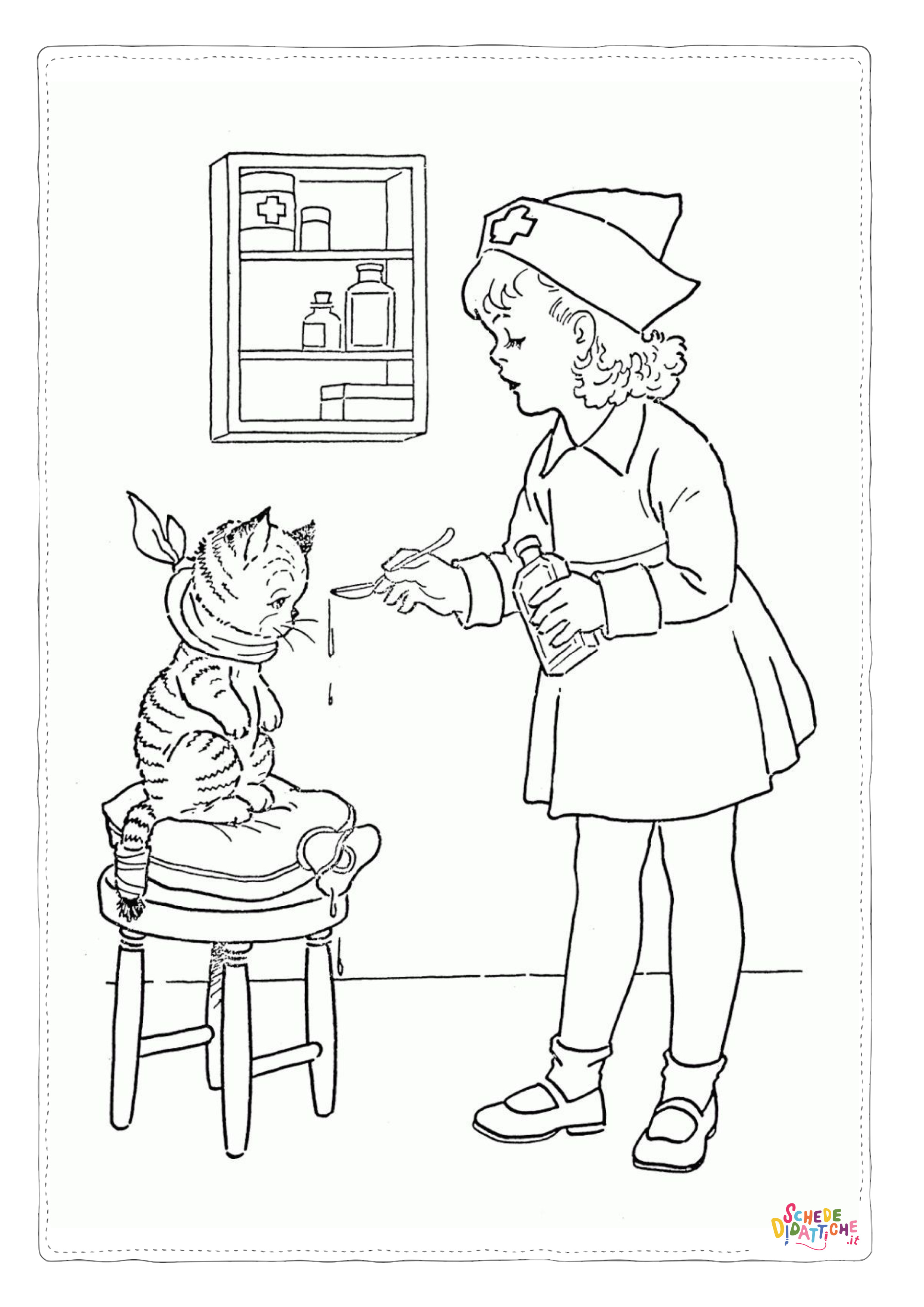 Disegno di veterinario da stampare e colorare 3