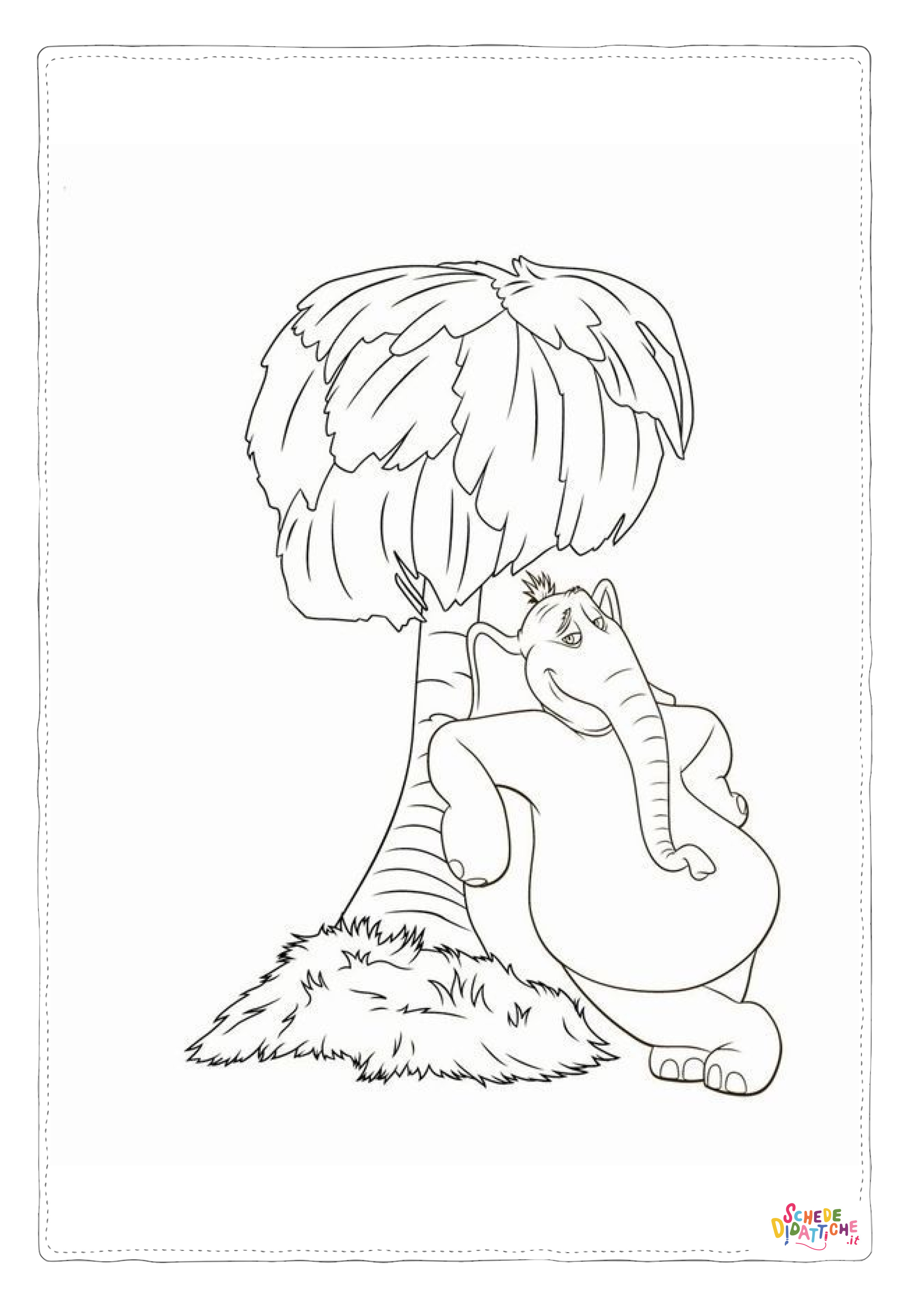 Disegno "Disegno di elefante da stampare e colorare 21" Disegno di elefante da stampare e colorare 21