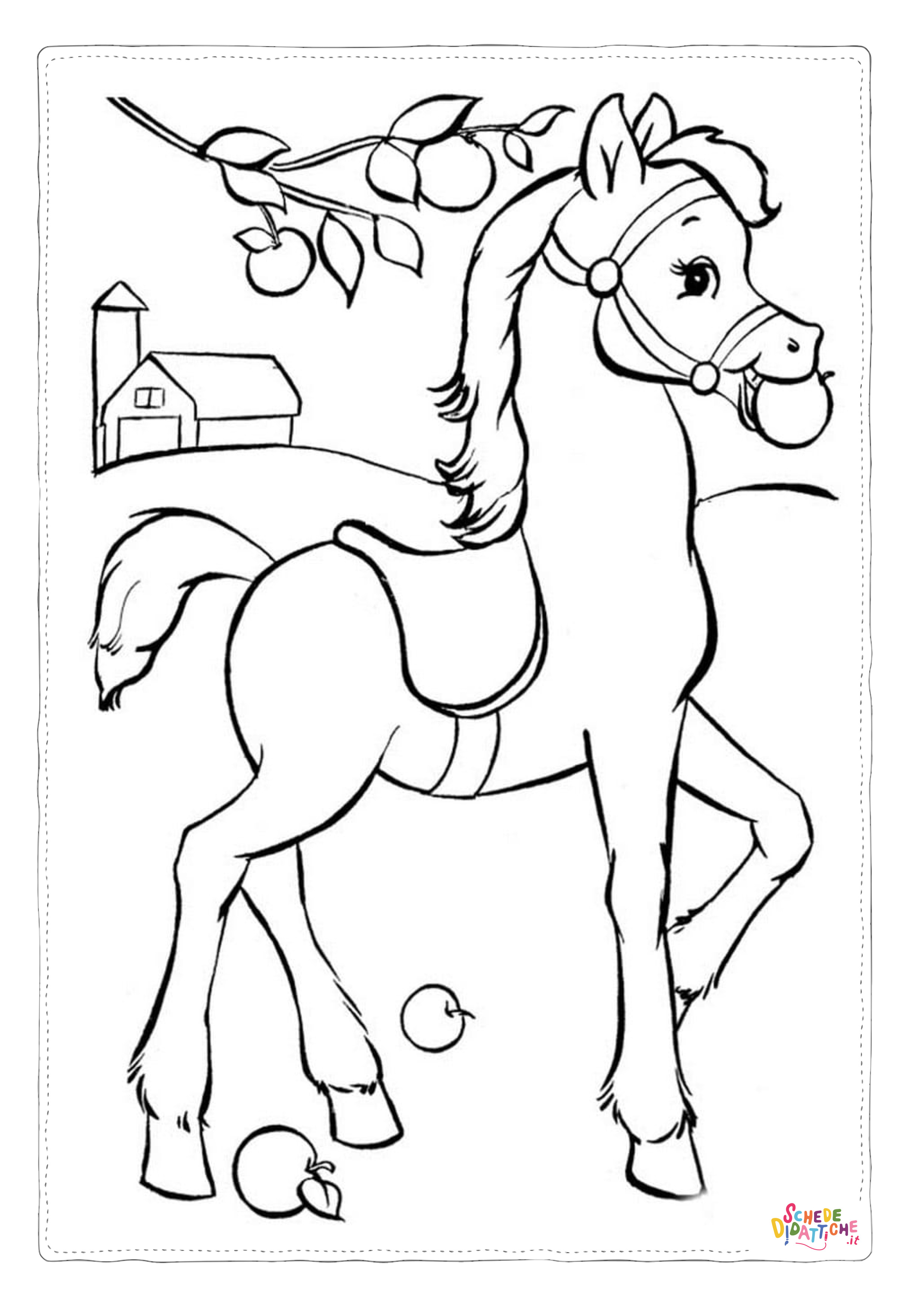 Disegno "Disegno di cavallo da stampare e colorare 129" Disegno di cavallo da stampare e colorare 129