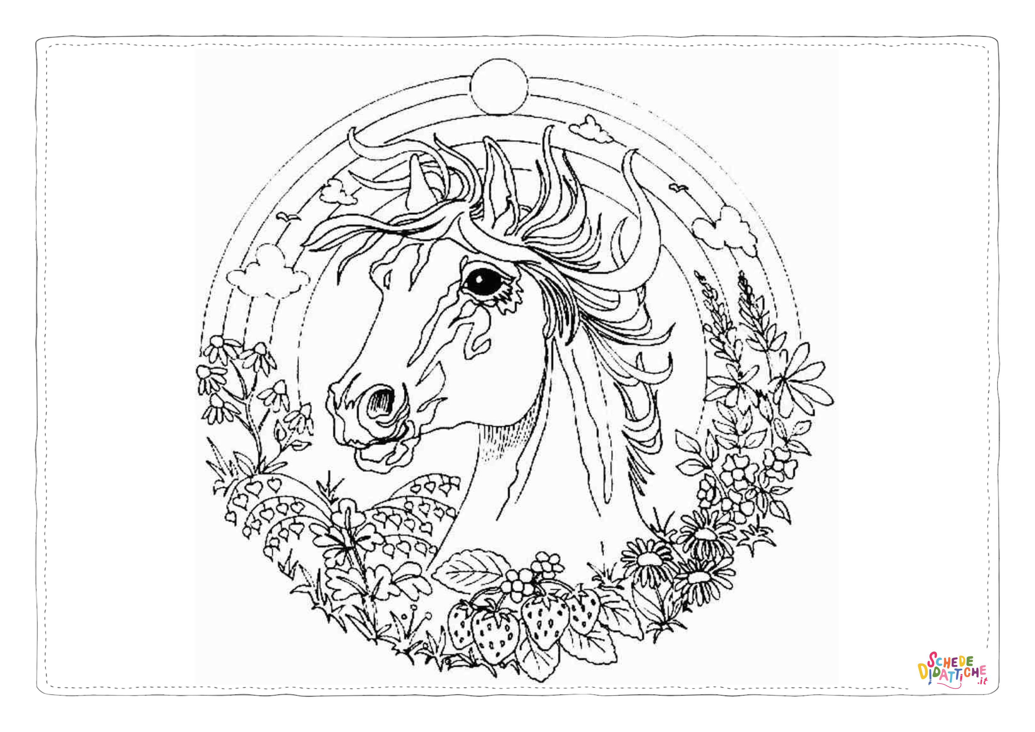 Disegno "Disegno di cavallo da stampare e colorare 93" Disegno di cavallo da stampare e colorare 93