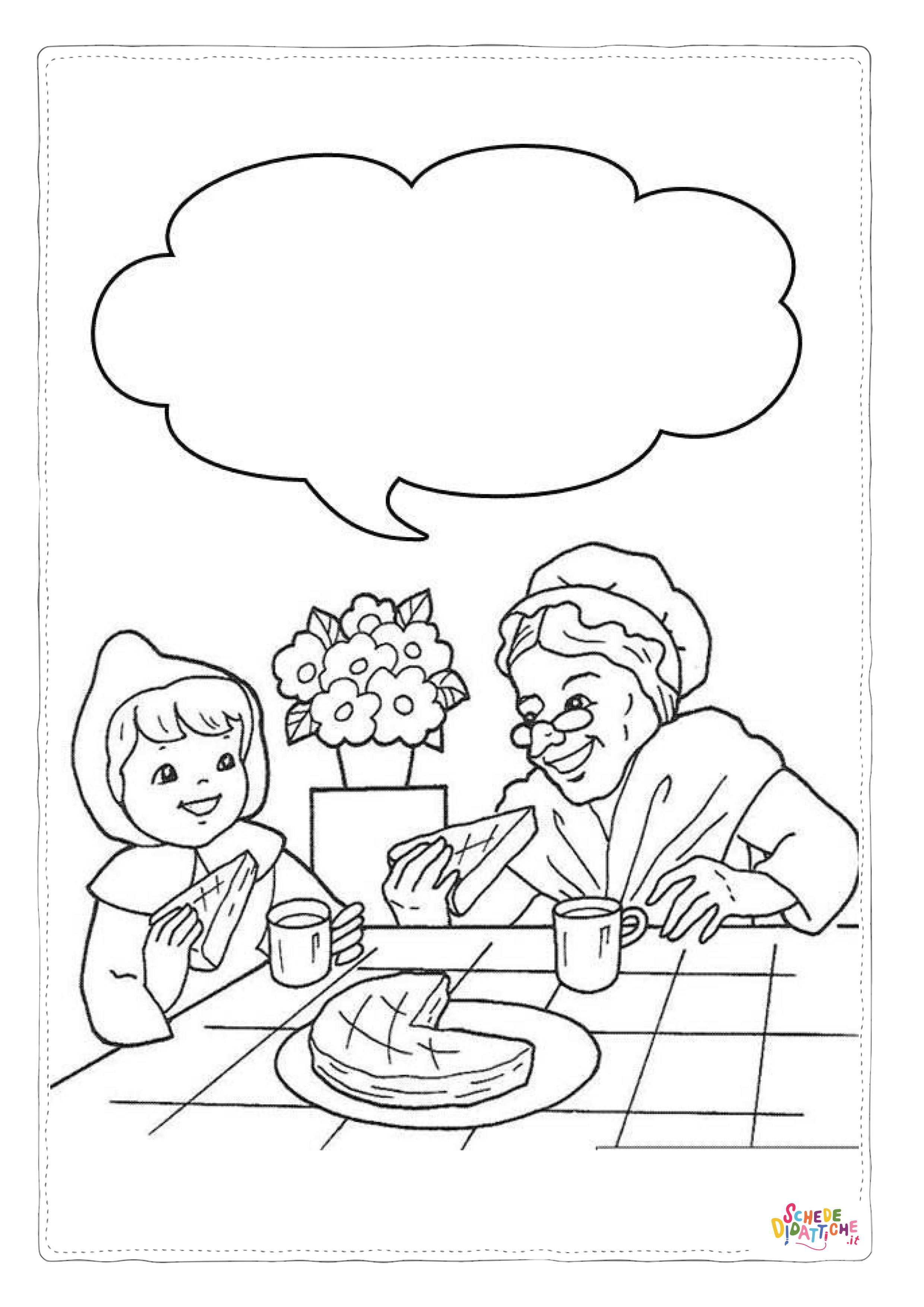 Disegno "Disegno di Cappuccetto Rosso da stampare e colorare 1" Disegno di Cappuccetto Rosso da stampare e colorare 1