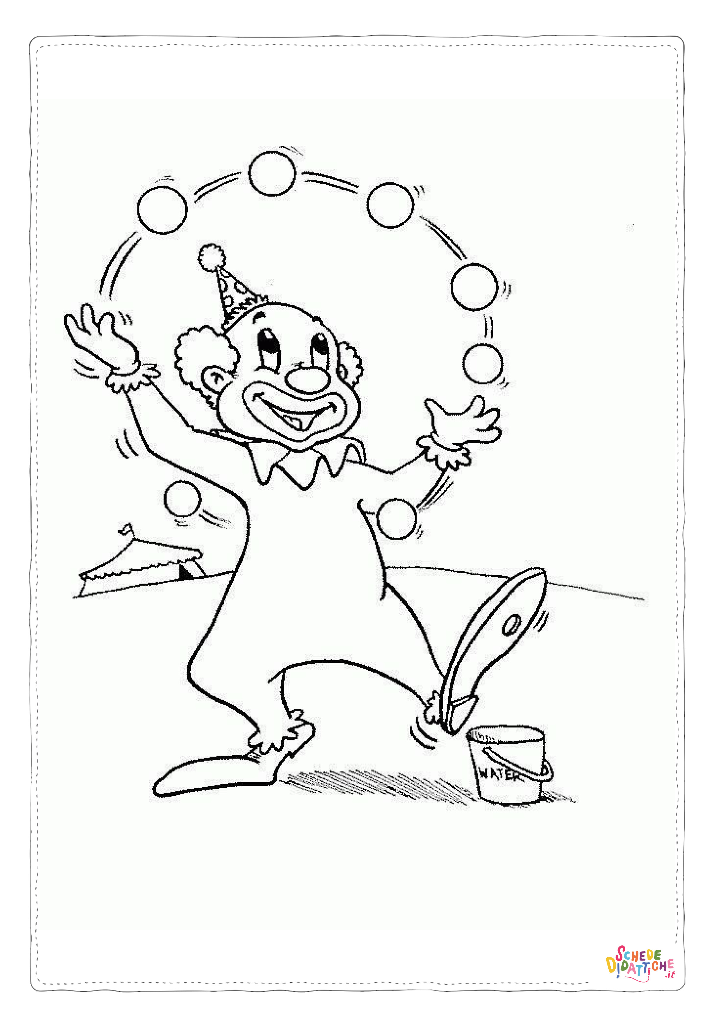 Disegno "Disegno di clown da stampare e colorare 46" Disegno di clown da stampare e colorare 46