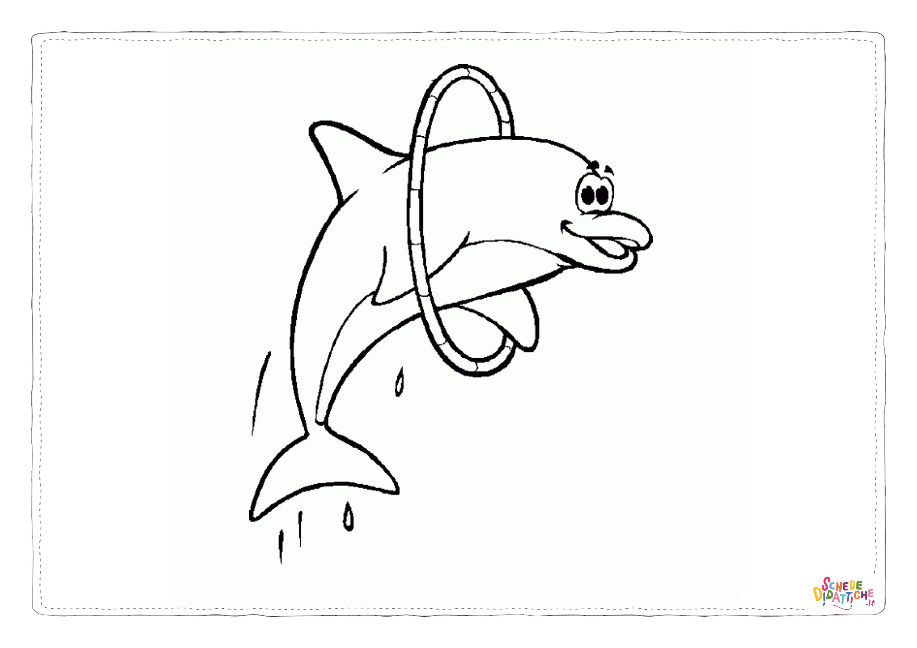Disegno "Disegno di delfino da stampare e colorare 53" Disegno di delfino da stampare e colorare 53