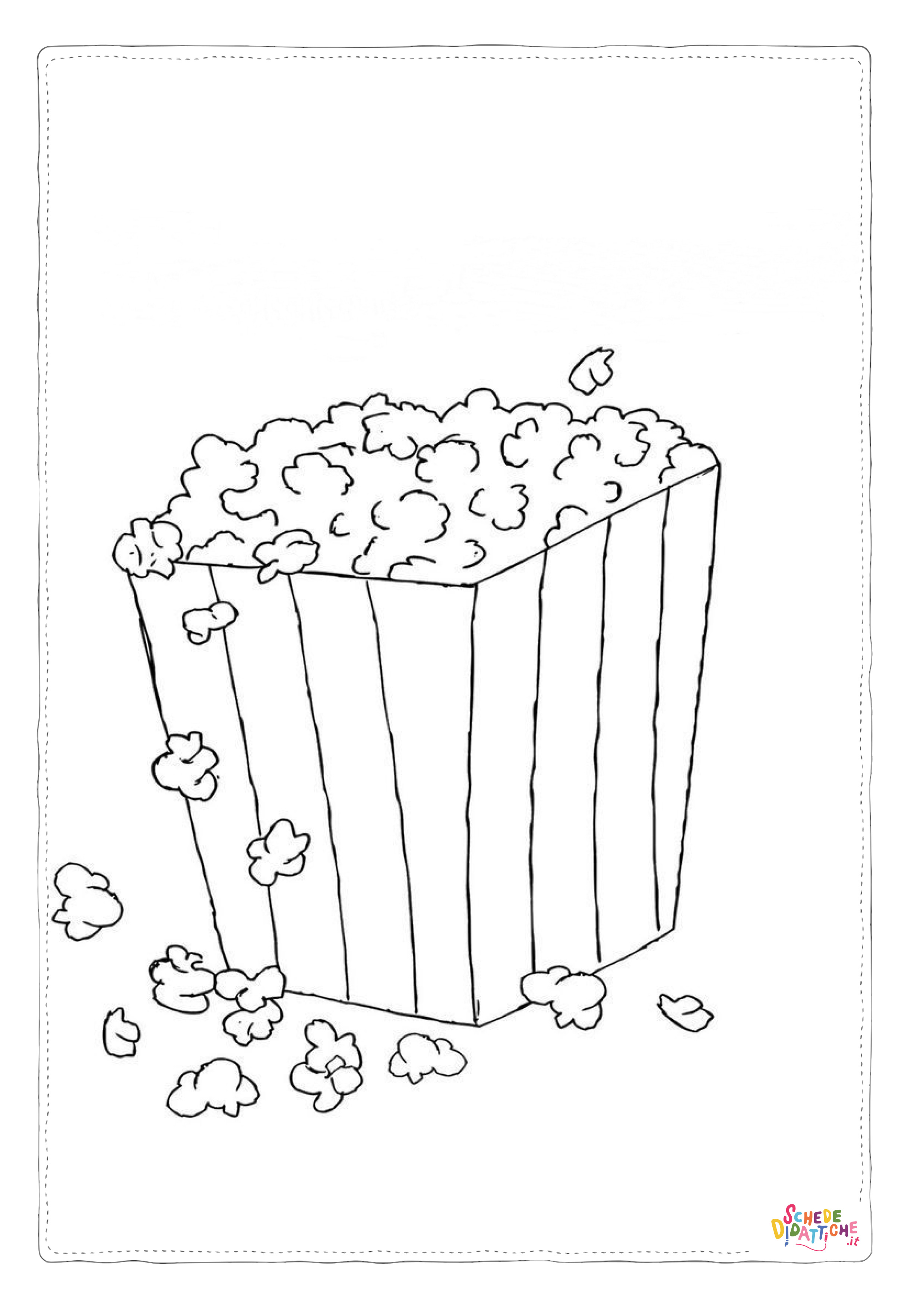 Disegno di pop corn da stampare e colorare 7