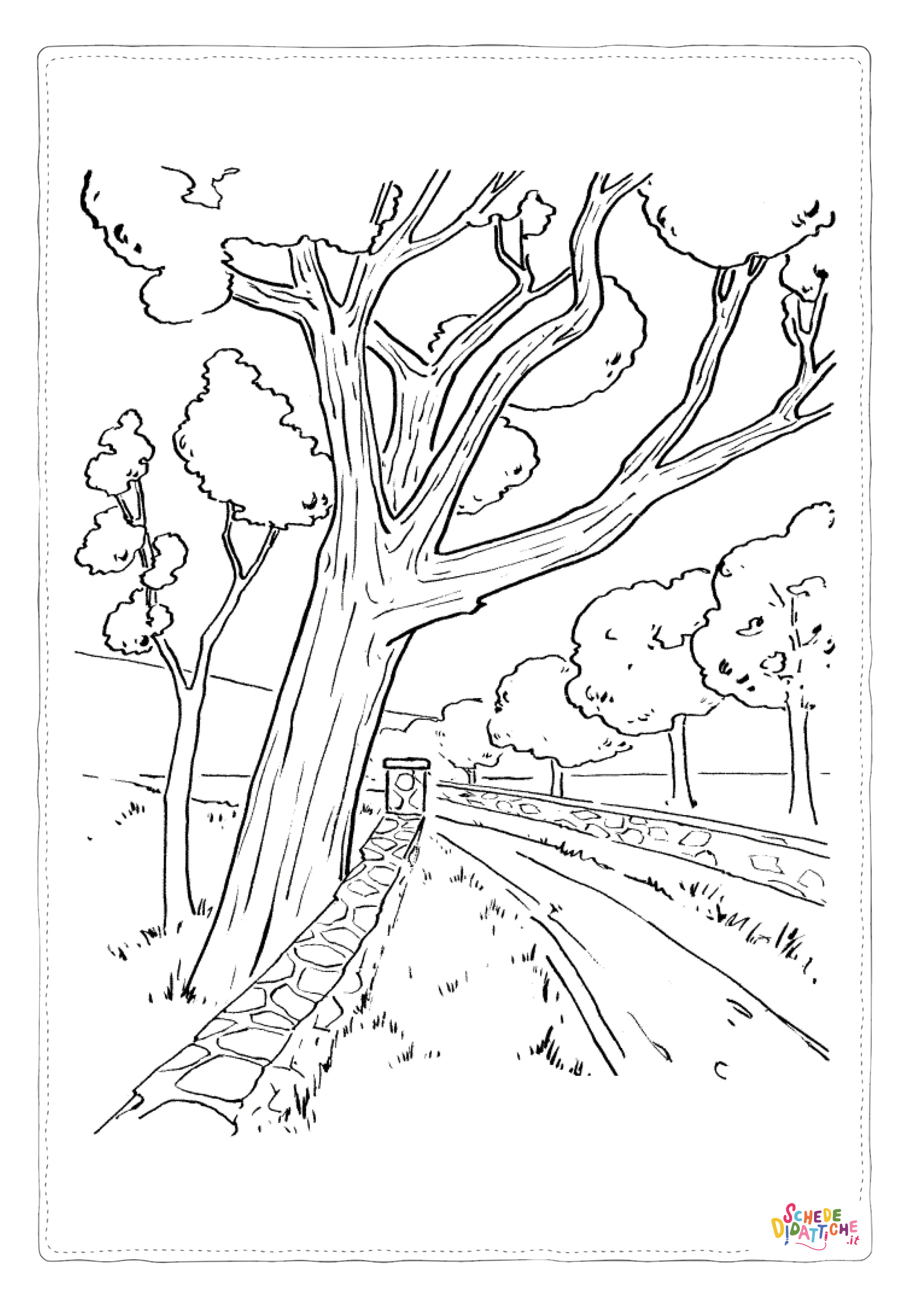 Disegno di albero da stampare e colorare 27