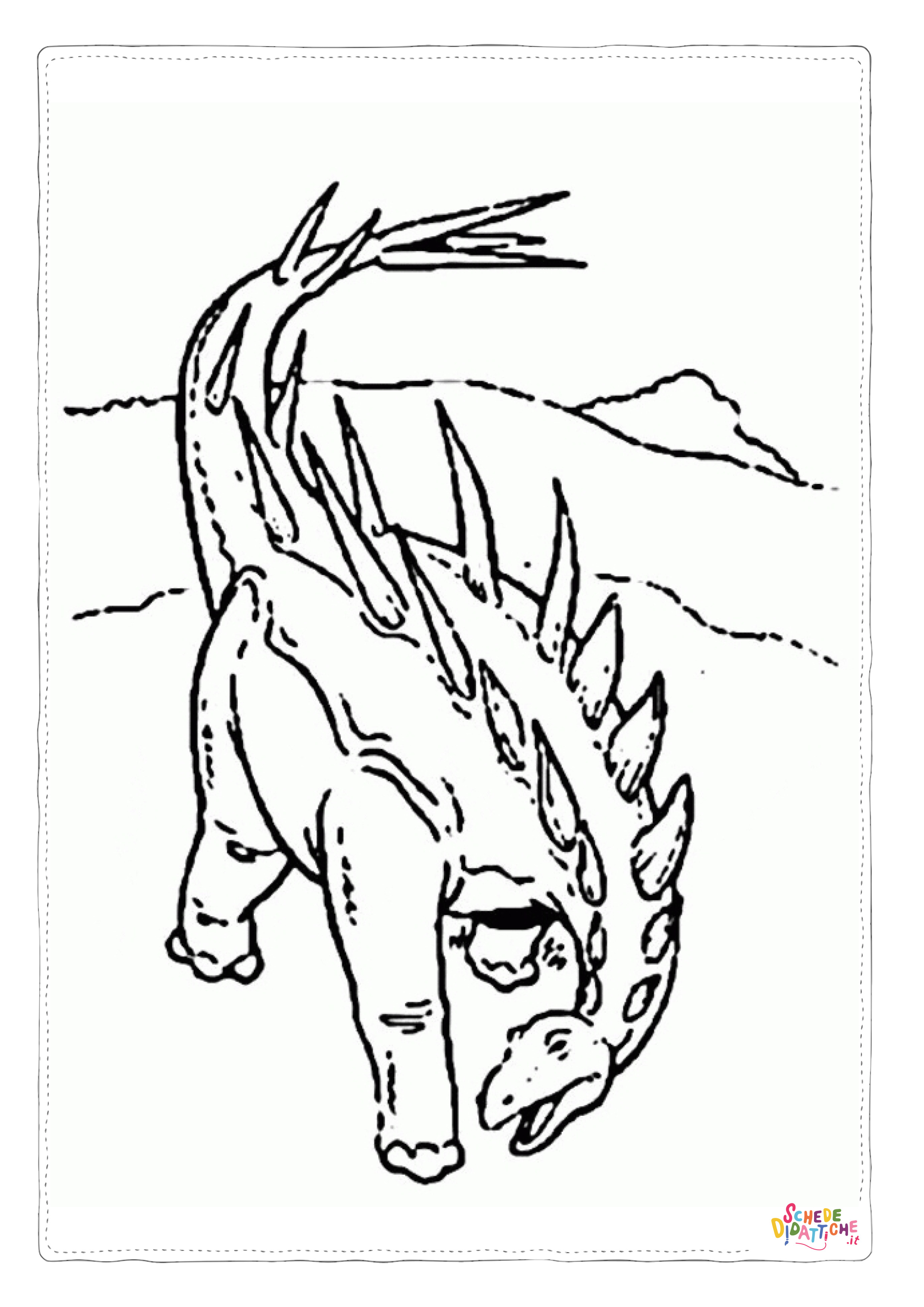 Disegno "Disegno di Stegosauro da stampare e colorare 13" Disegno di Stegosauro da stampare e colorare 13