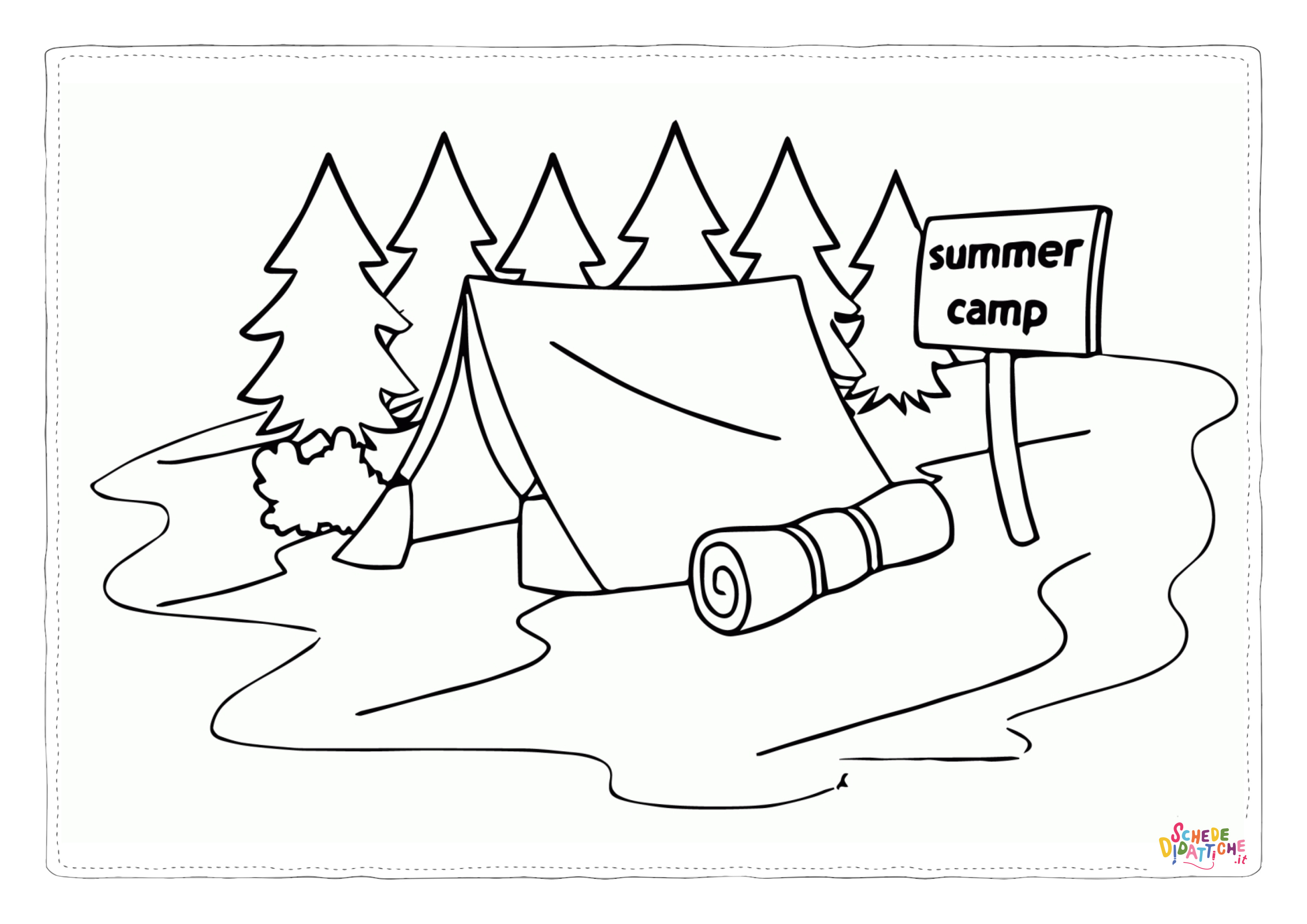Disegno di campeggio da stampare e colorare 7