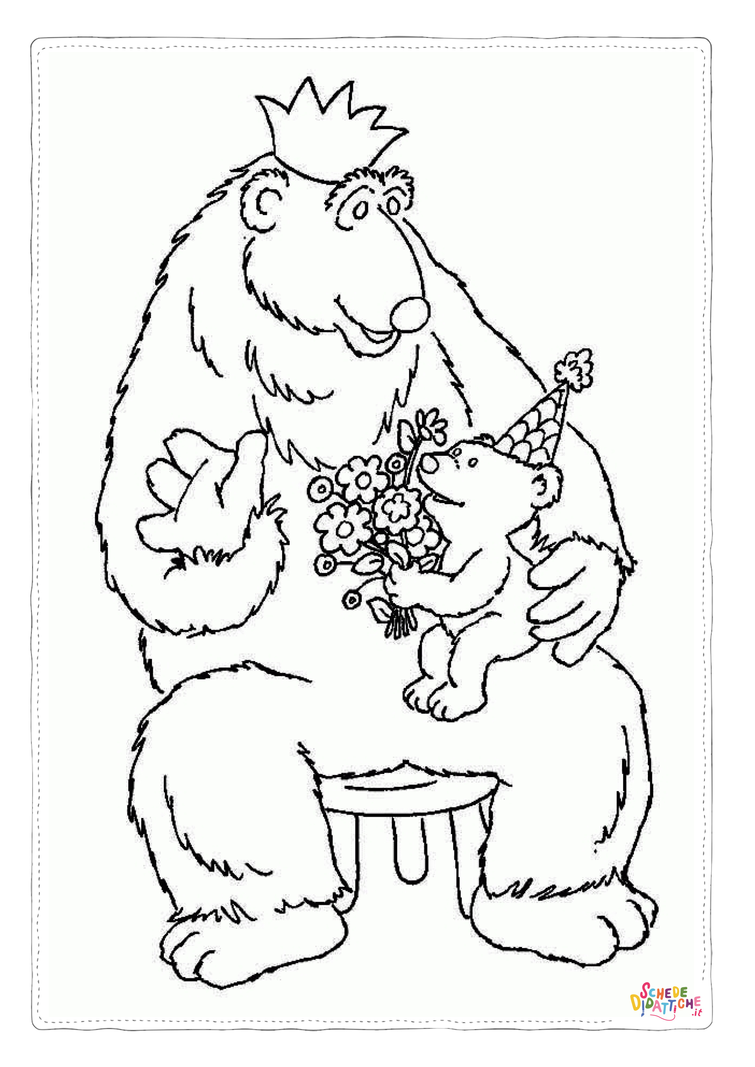 Disegno di Luna e l'orso nella casa blu da stampare e colorare 8