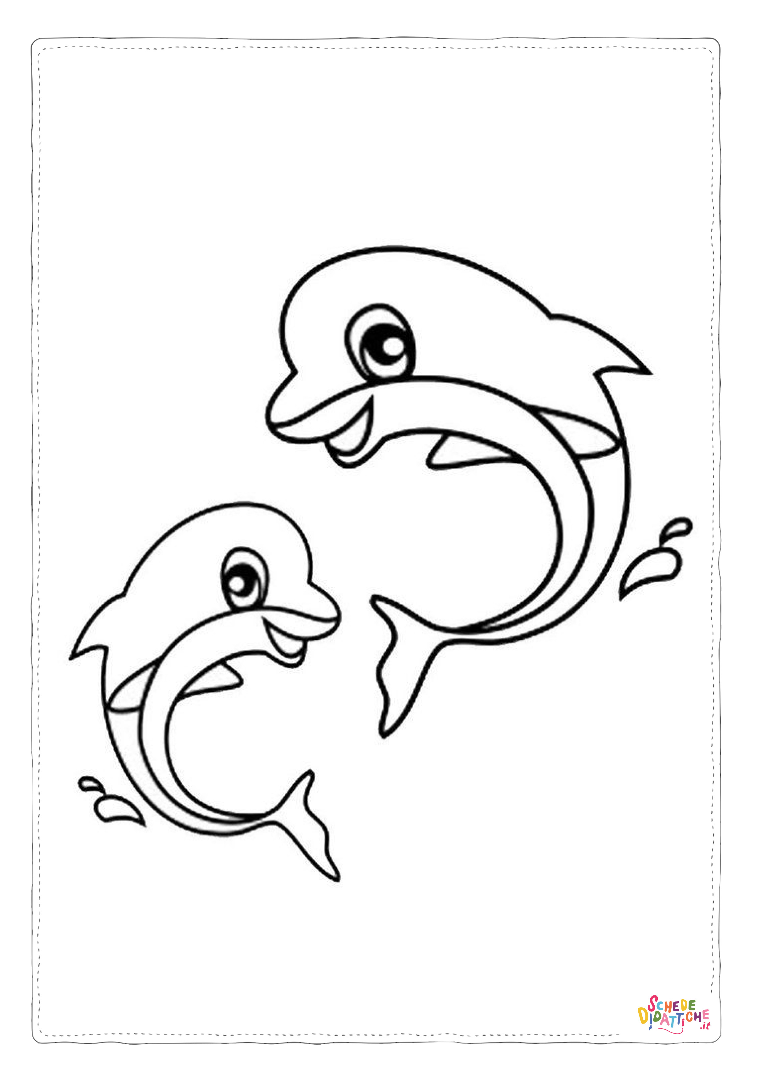 Disegno "Disegno di delfino da stampare e colorare 62" Disegno di delfino da stampare e colorare 62