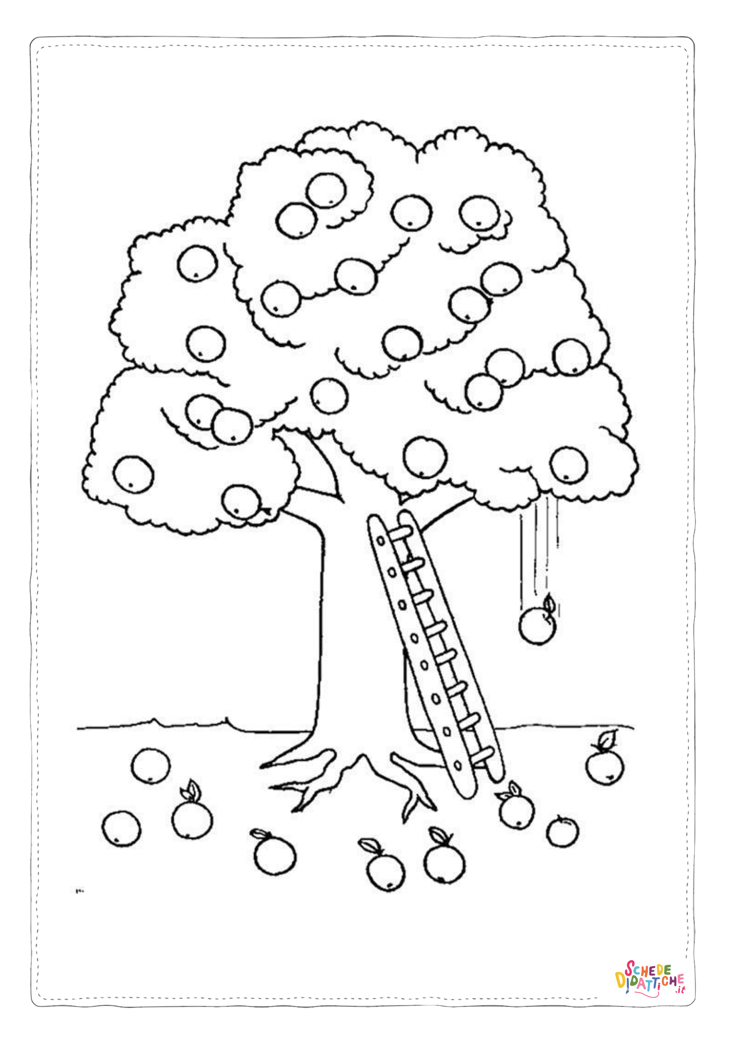 Disegno "Disegno di albero da frutta da stampare e colorare 29" Disegno di albero da frutta da stampare e colorare 29