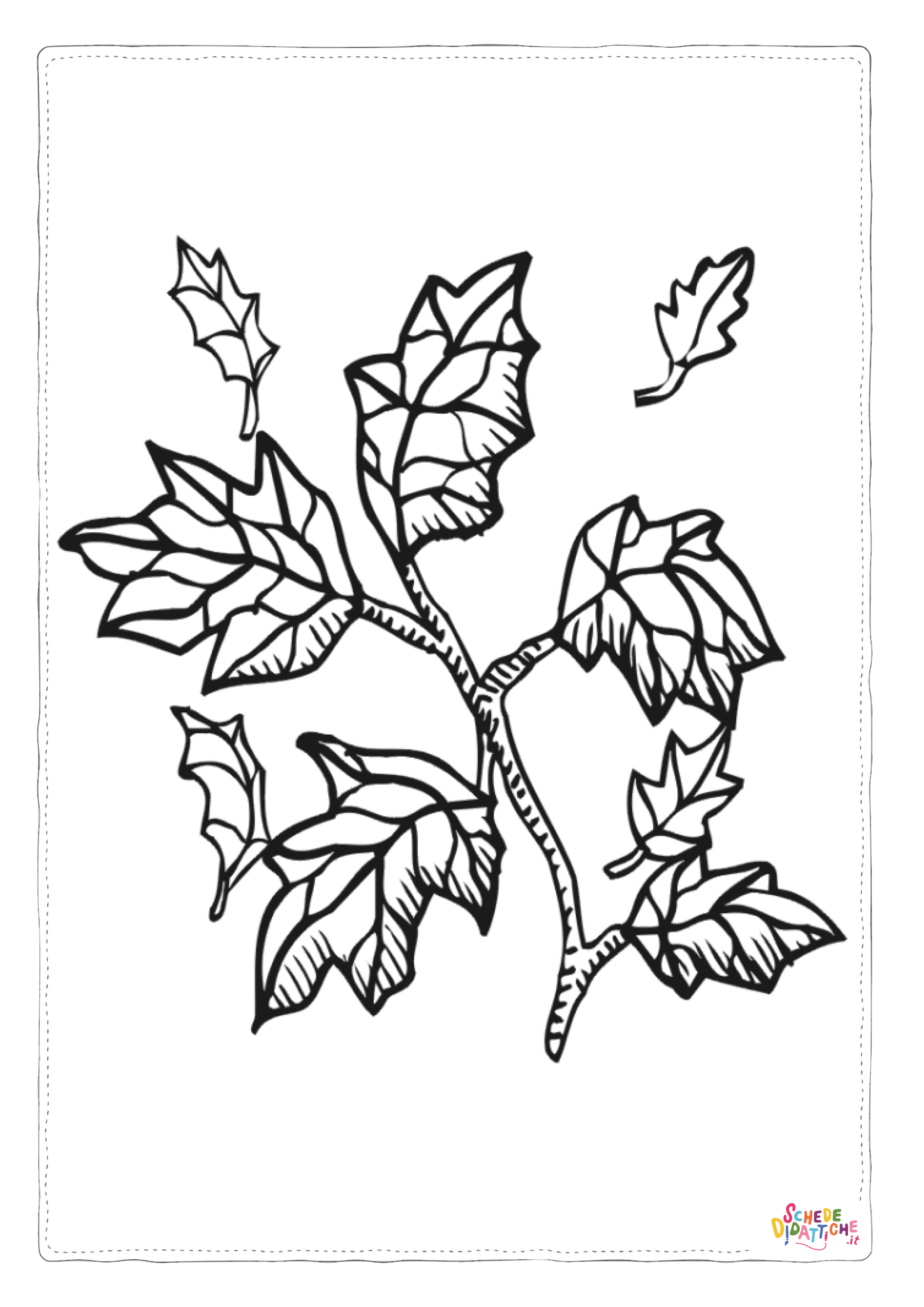 Disegno "Disegno di foglia da stampare e colorare 61" Disegno di foglia da stampare e colorare 61