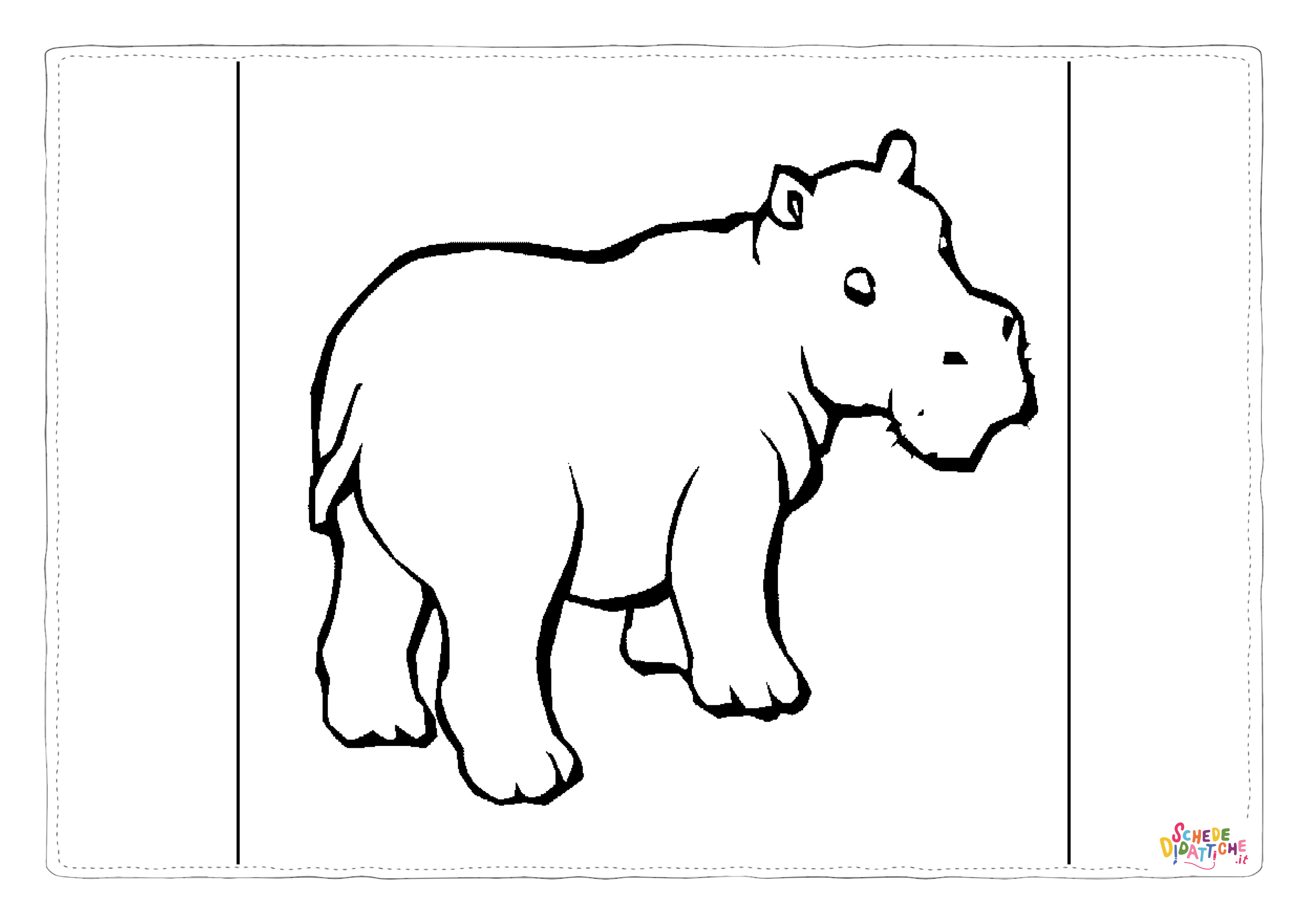 Disegno "Disegno di ippopotamo da stampare e colorare 40" Disegno di ippopotamo da stampare e colorare 40