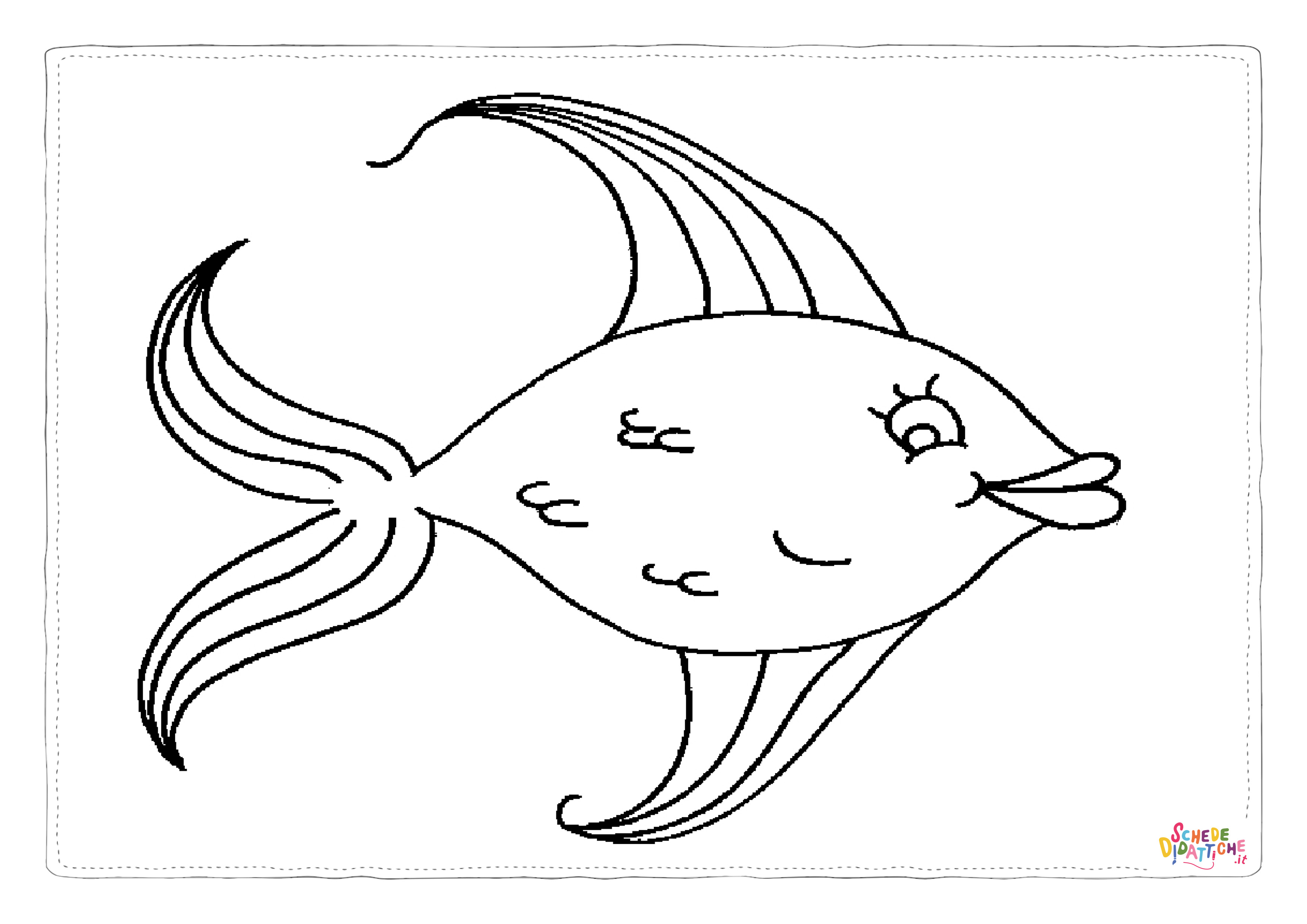 Disegno "Disegno di pesce da stampare e colorare 222" Disegno di pesce da stampare e colorare 222