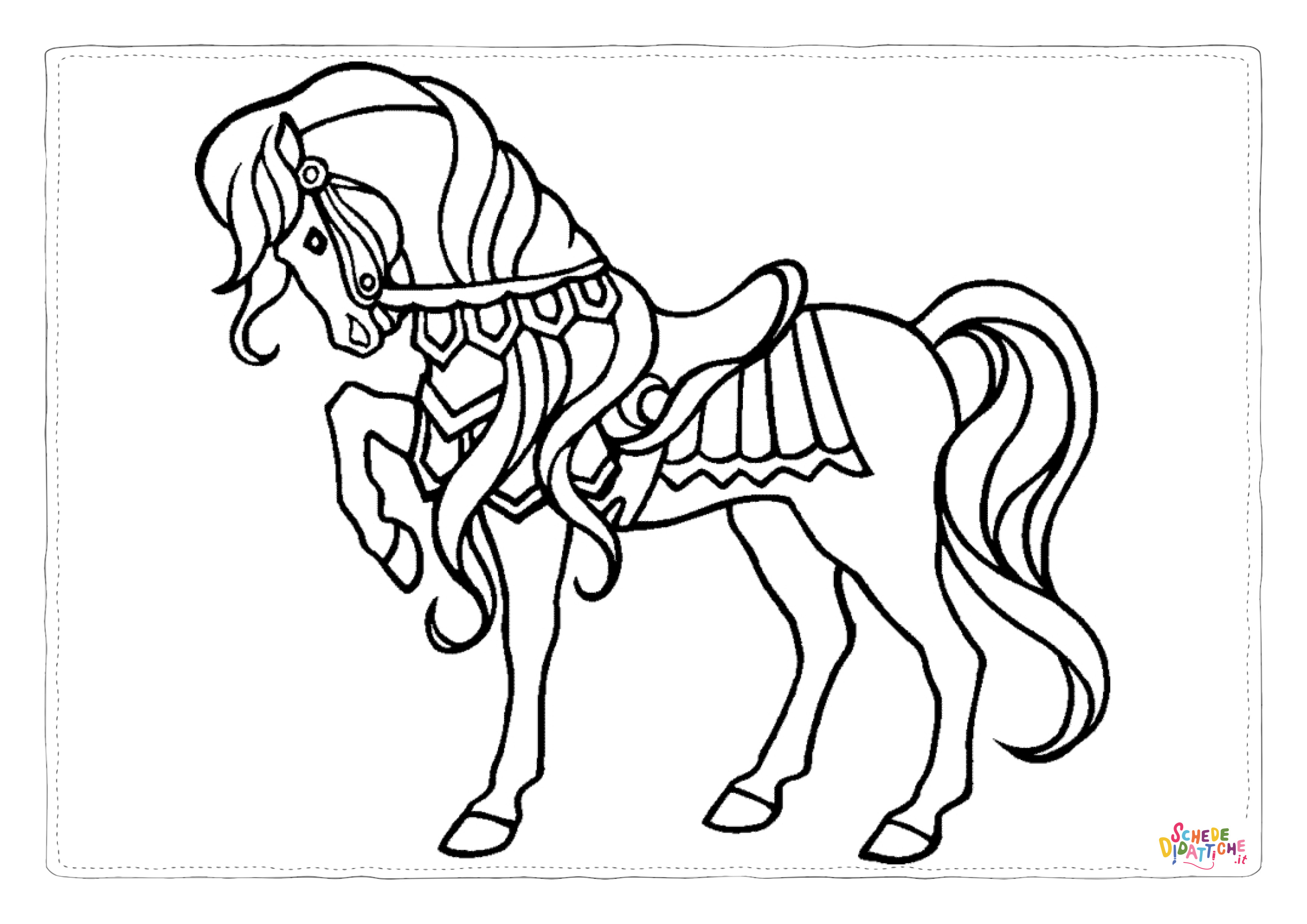 Disegno di equitazione da stampare e colorare 16