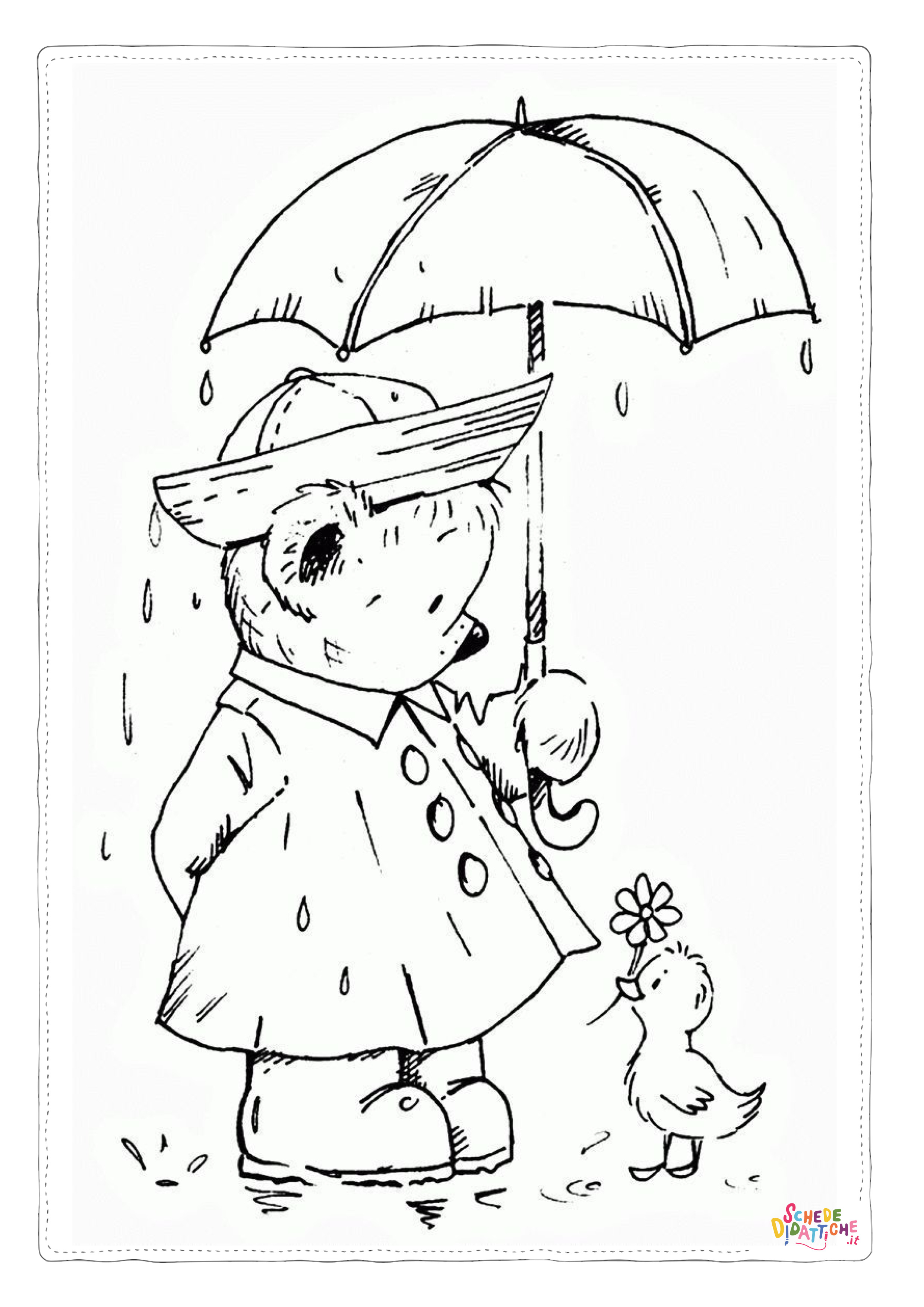 Disegno di pioggia da stampare e colorare 10