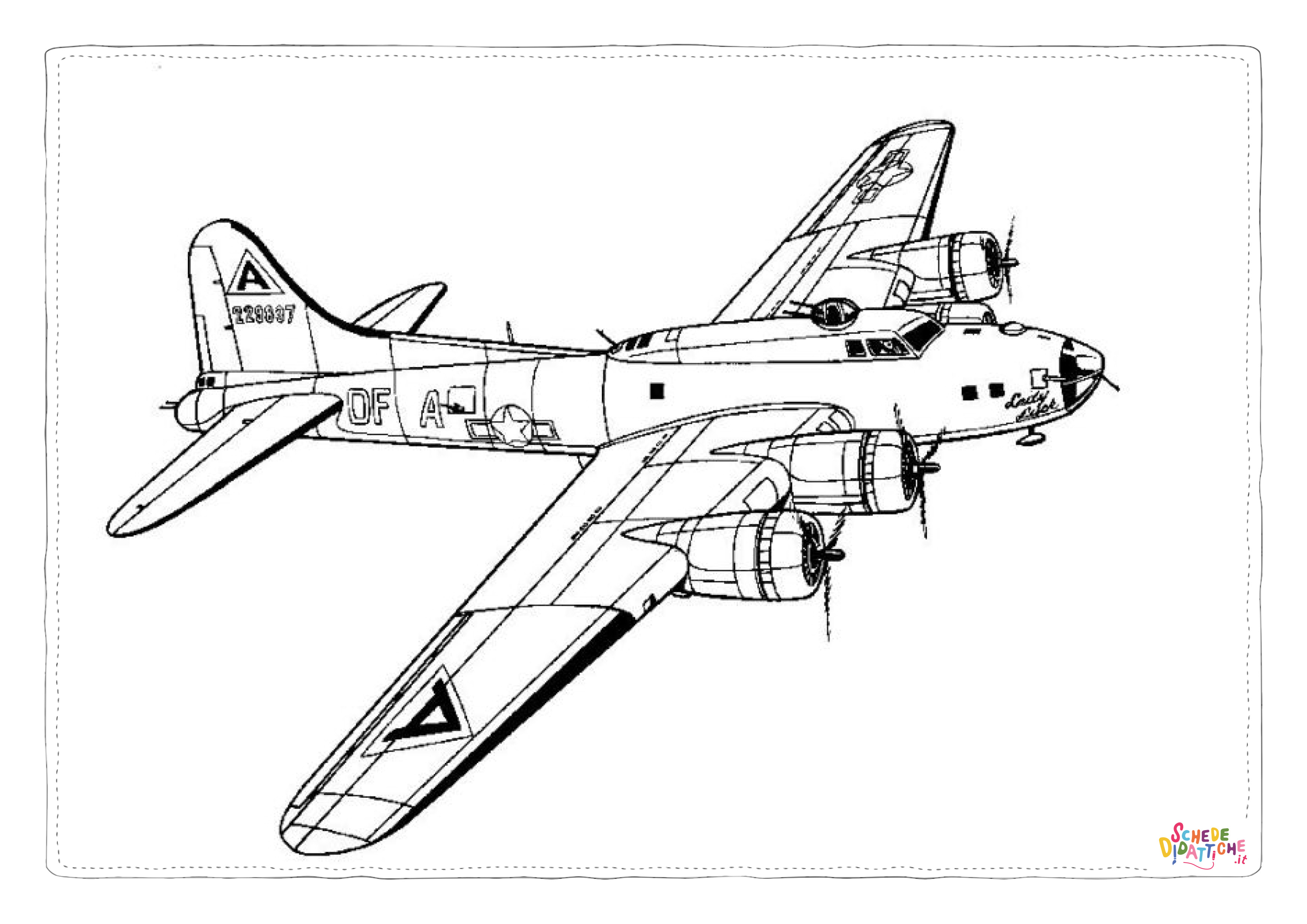 Disegno "Disegno di aereo militare da stampare e colorare 20" Disegno di aereo militare da stampare e colorare 20