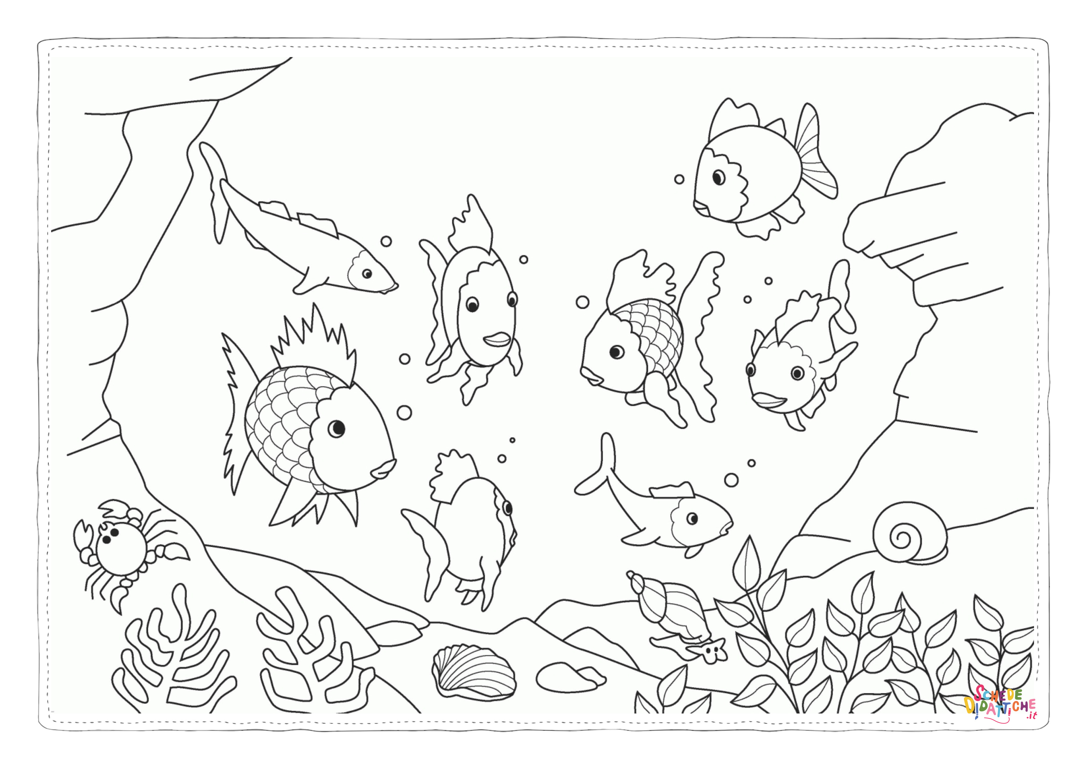 Disegno di pesce da stampare e colorare 128