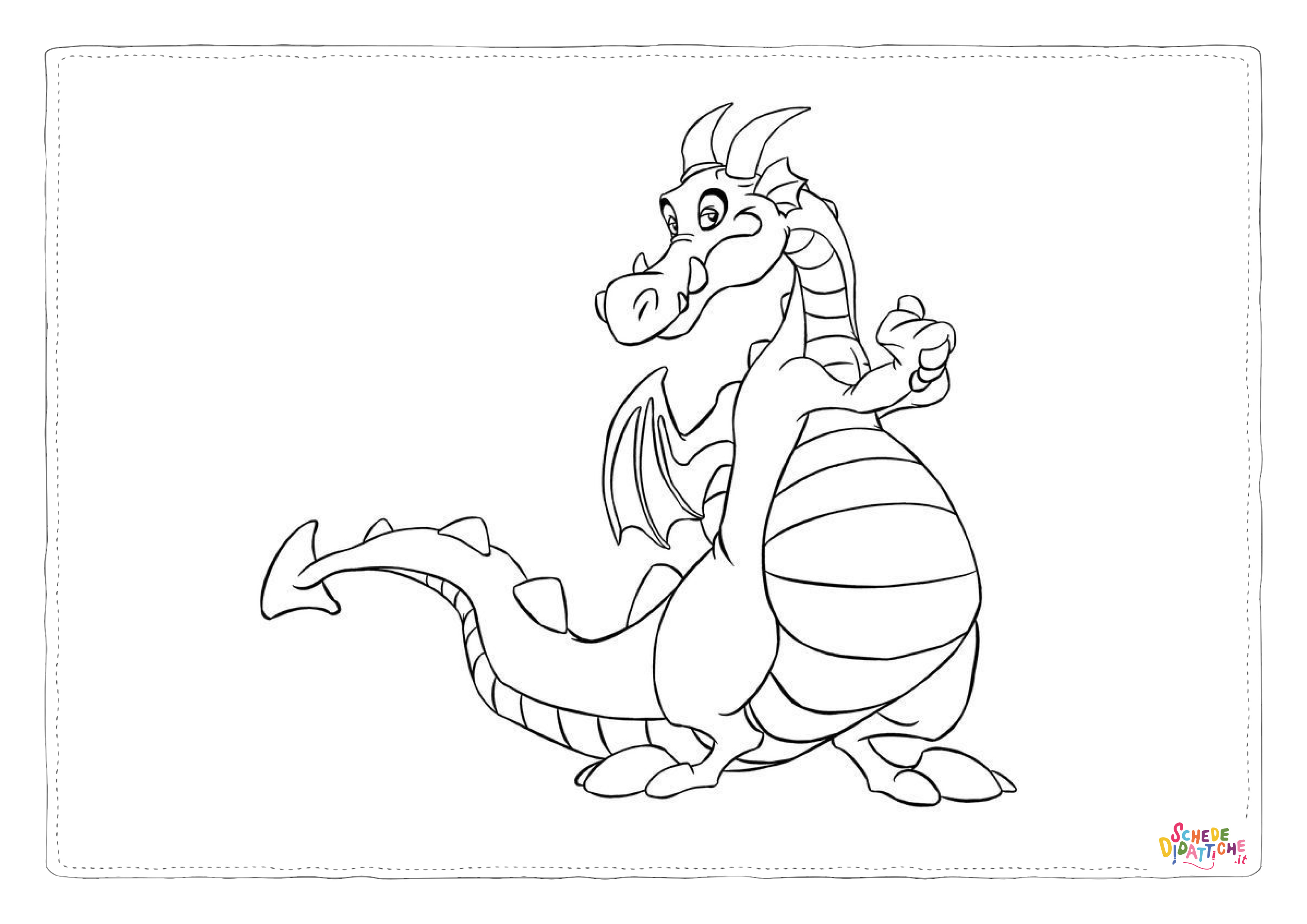 Disegno "Disegno di dragone da stampare e colorare 71" Disegno di dragone da stampare e colorare 71