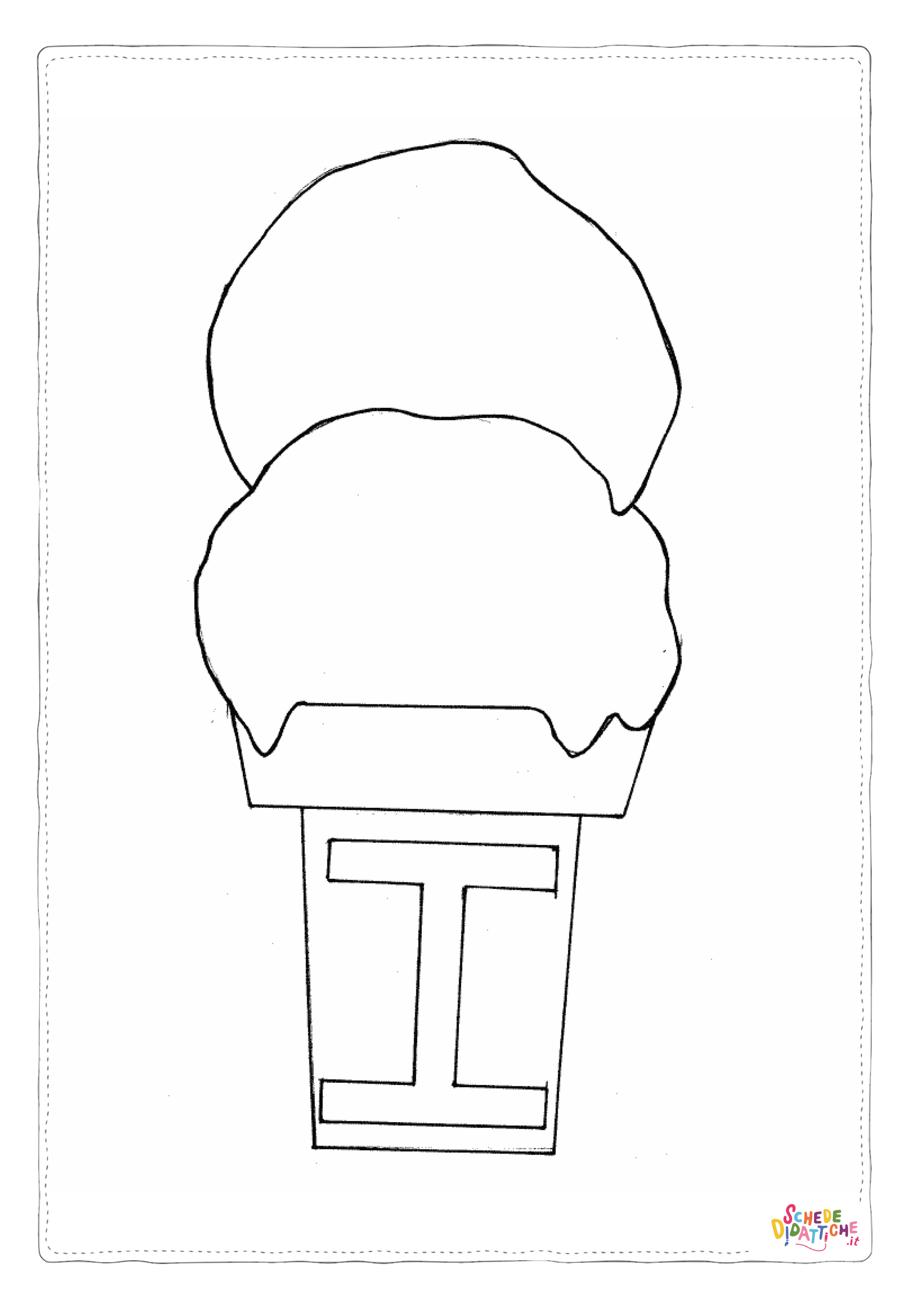 Disegno "Disegno di gelato da stampare e colorare 5" Disegno di gelato da stampare e colorare 5