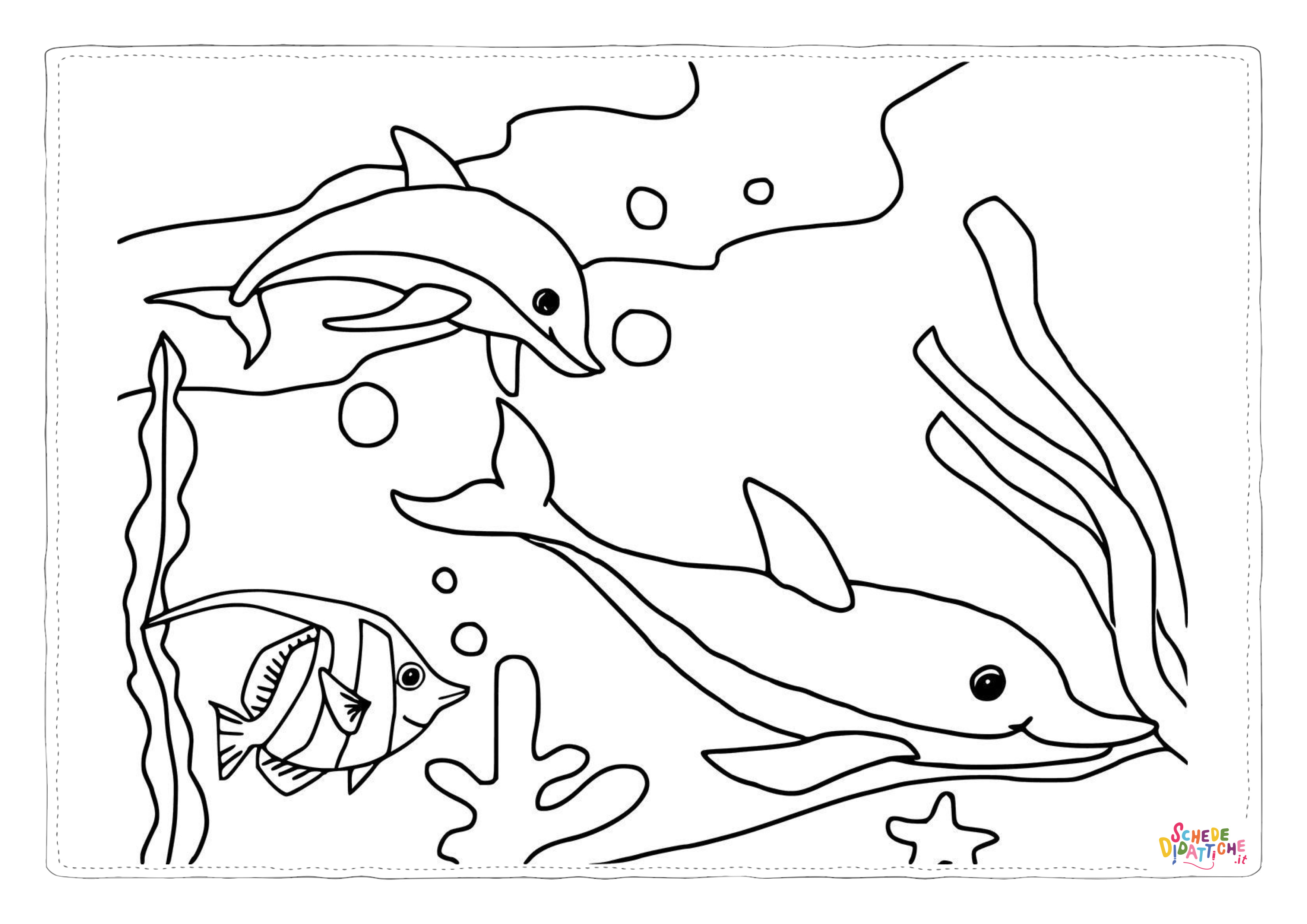 Disegno "Disegno di delfino da stampare e colorare 8" Disegno di delfino da stampare e colorare 8
