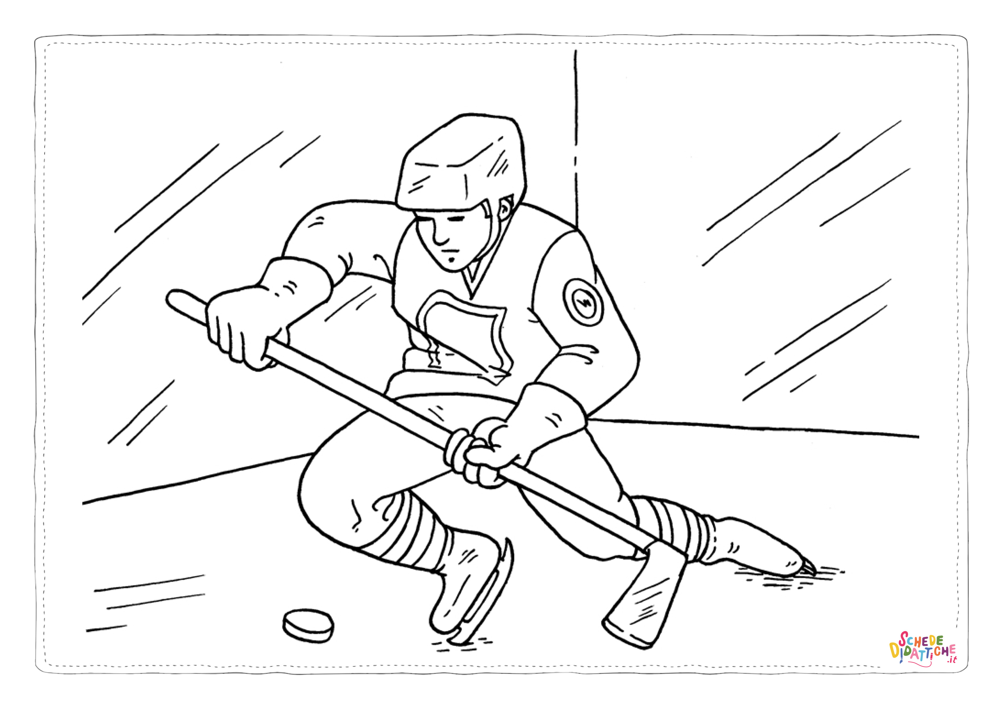 Disegno di hockey da stampare e colorare 25