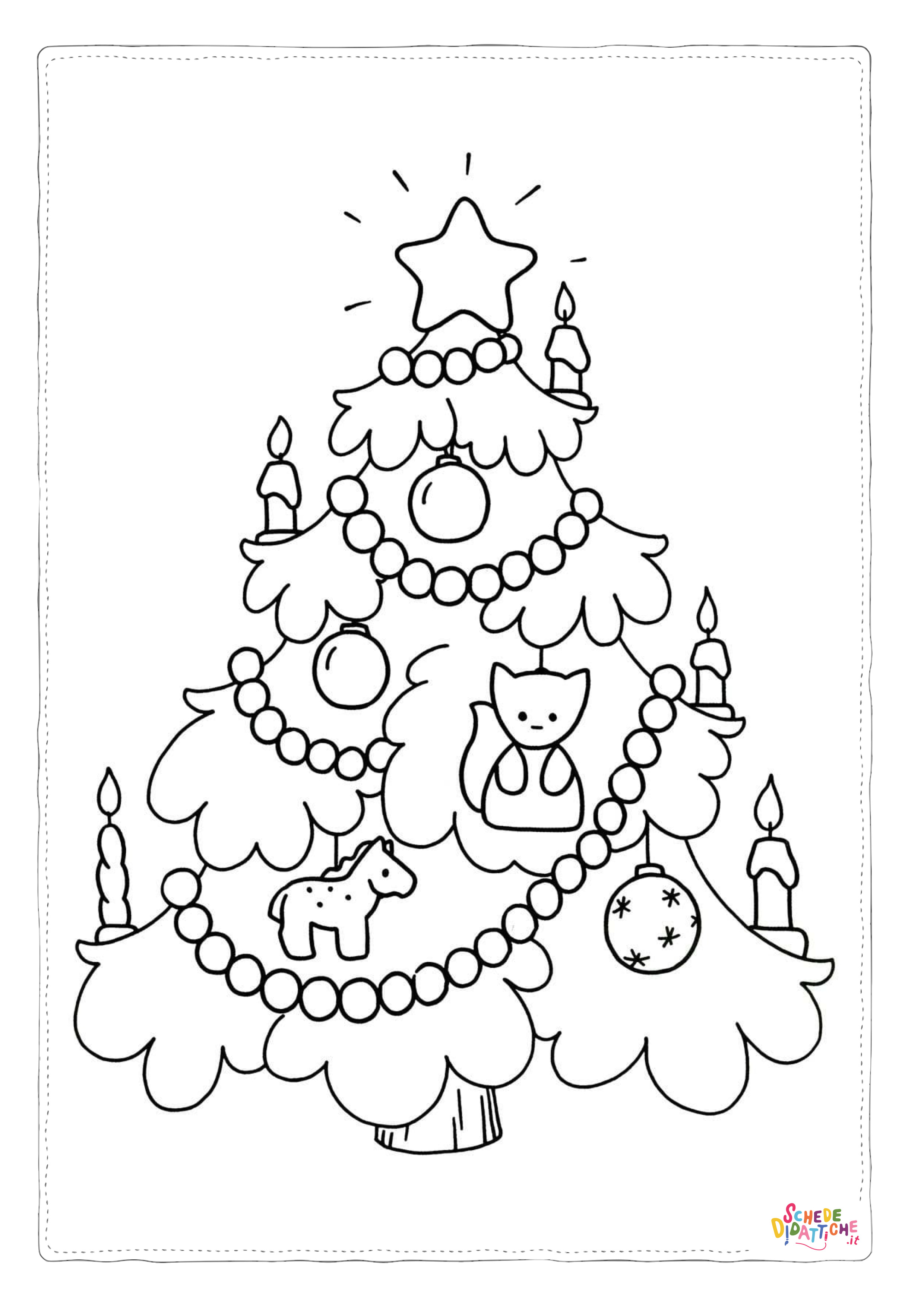 Disegno "Disegno di albero di Natale da stampare e colorare 138" Disegno di albero di Natale da stampare e colorare 138