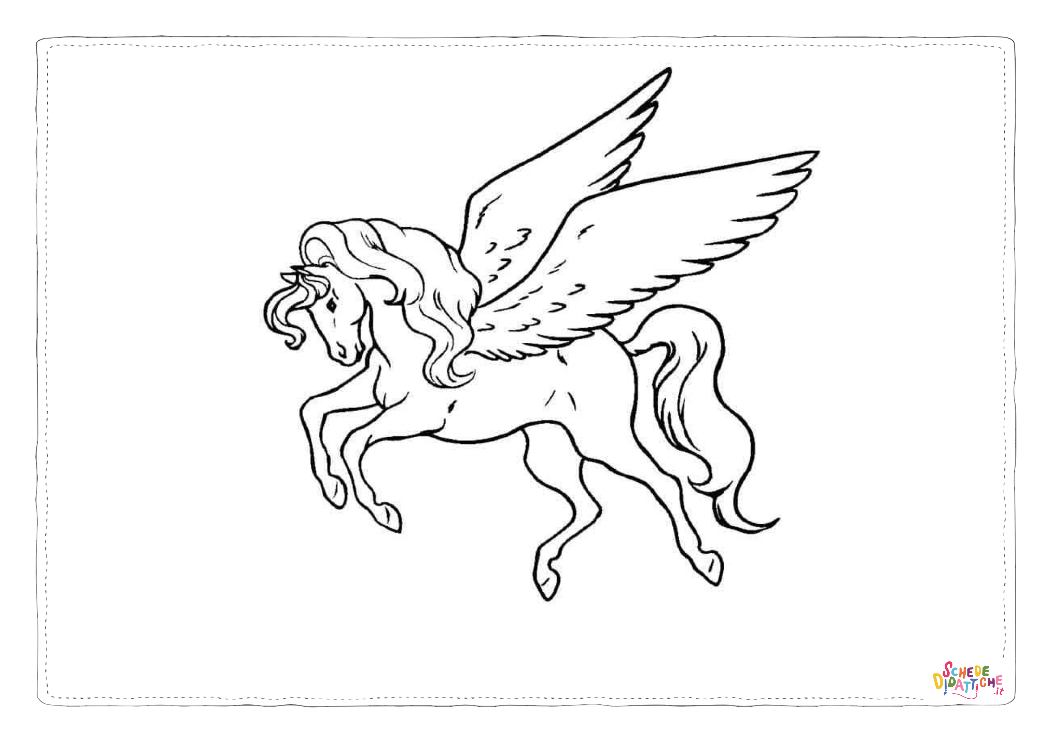 Disegno "Disegno di cavallo alato da stampare e colorare 8" Disegno di cavallo alato da stampare e colorare 8