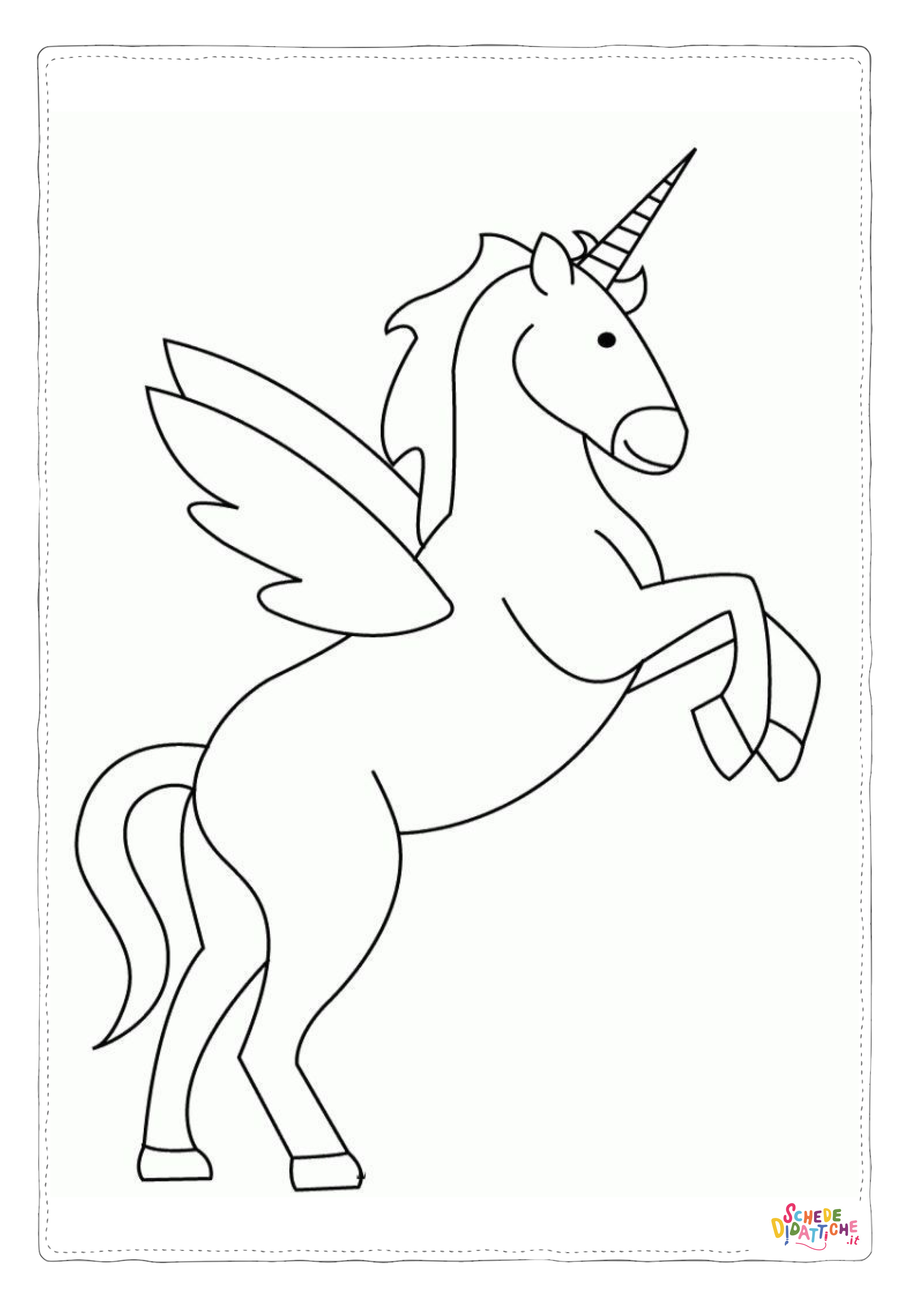 Disegno "Disegno di unicorno da stampare e colorare 18" Disegno di unicorno da stampare e colorare 18