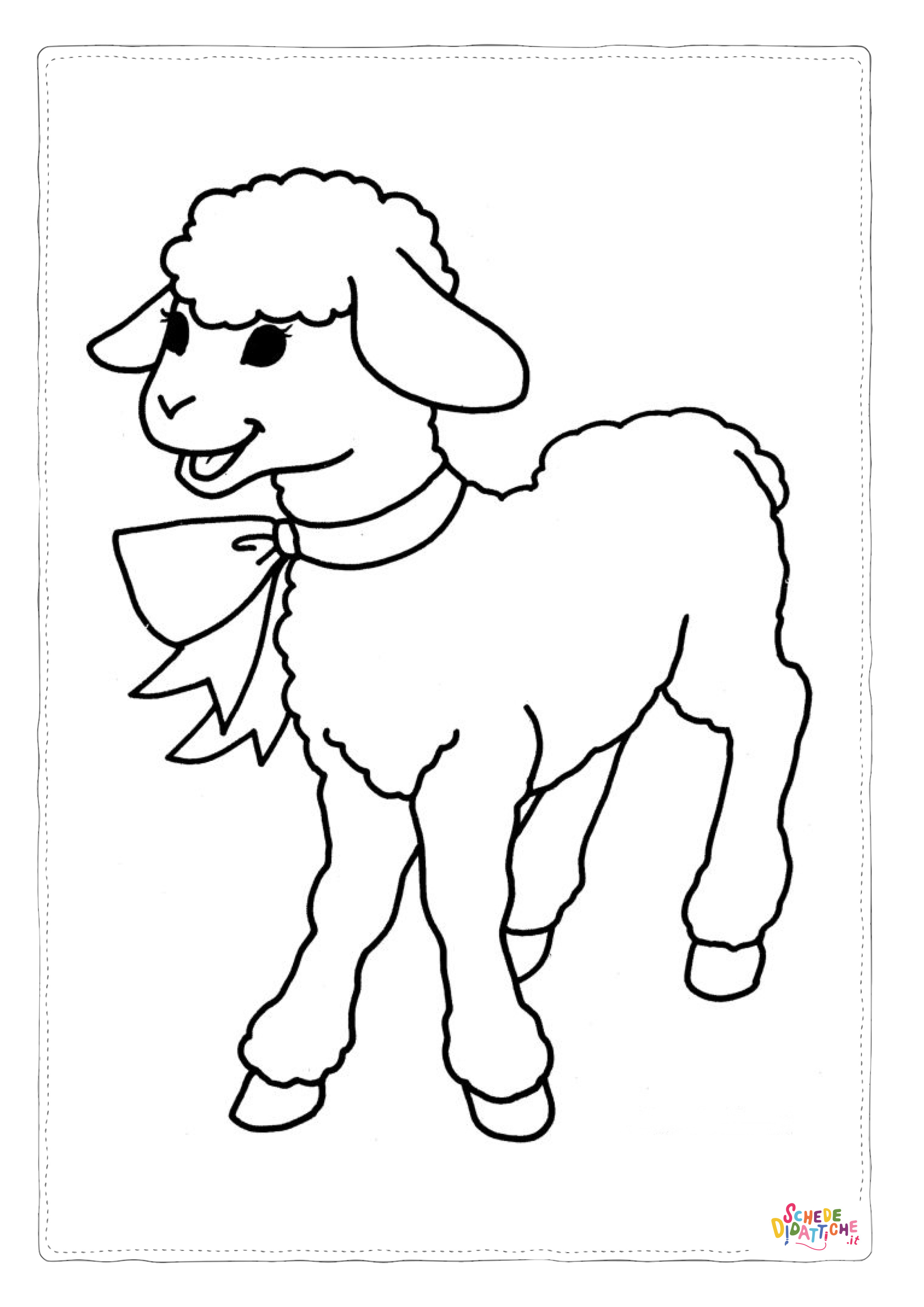 Disegno "Disegno di pecora da stampare e colorare 71" Disegno di pecora da stampare e colorare 71