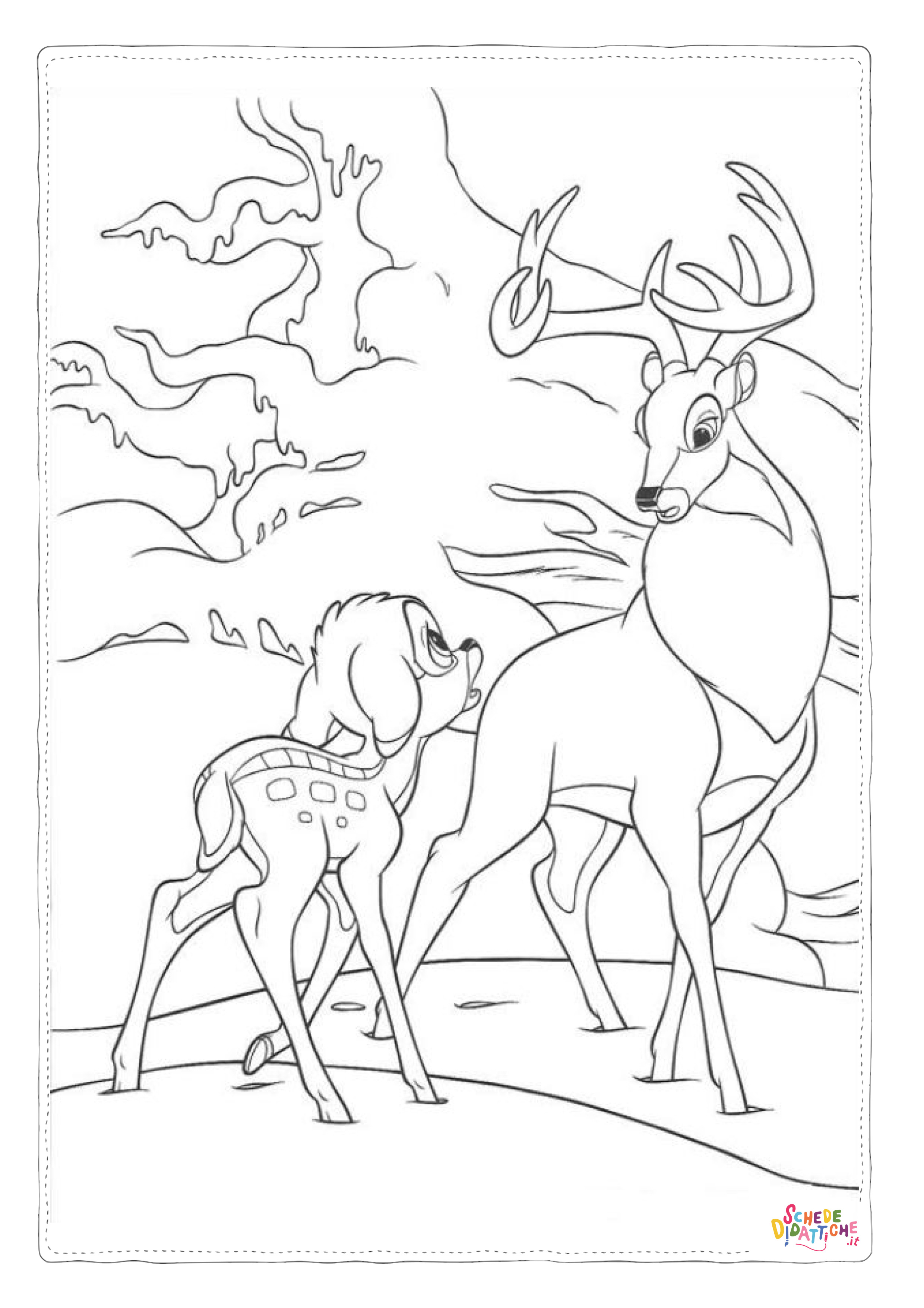 Disegno di Bambi da stampare e colorare 42