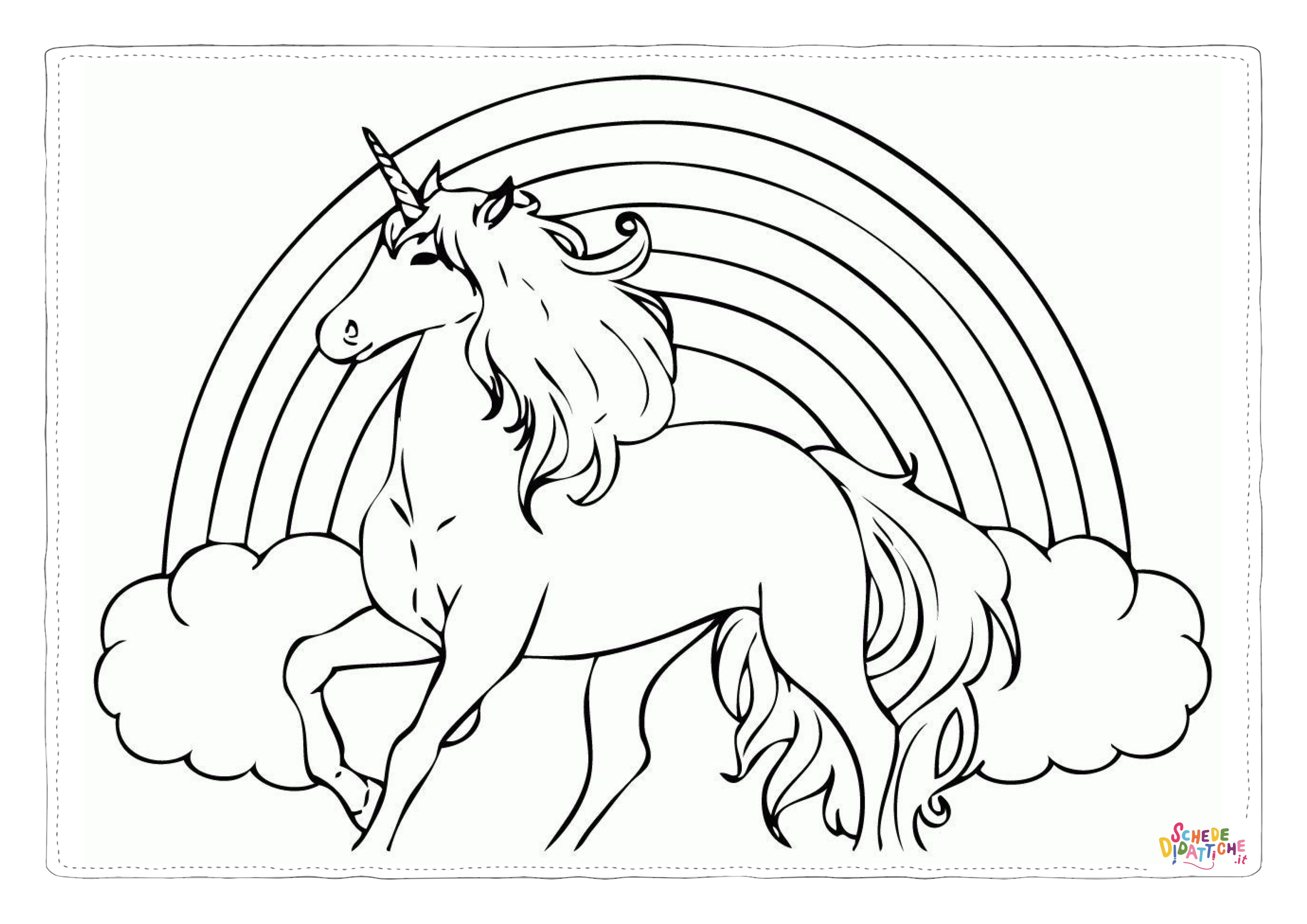 Disegno "Disegno di unicorno da stampare e colorare 15" Disegno di unicorno da stampare e colorare 15