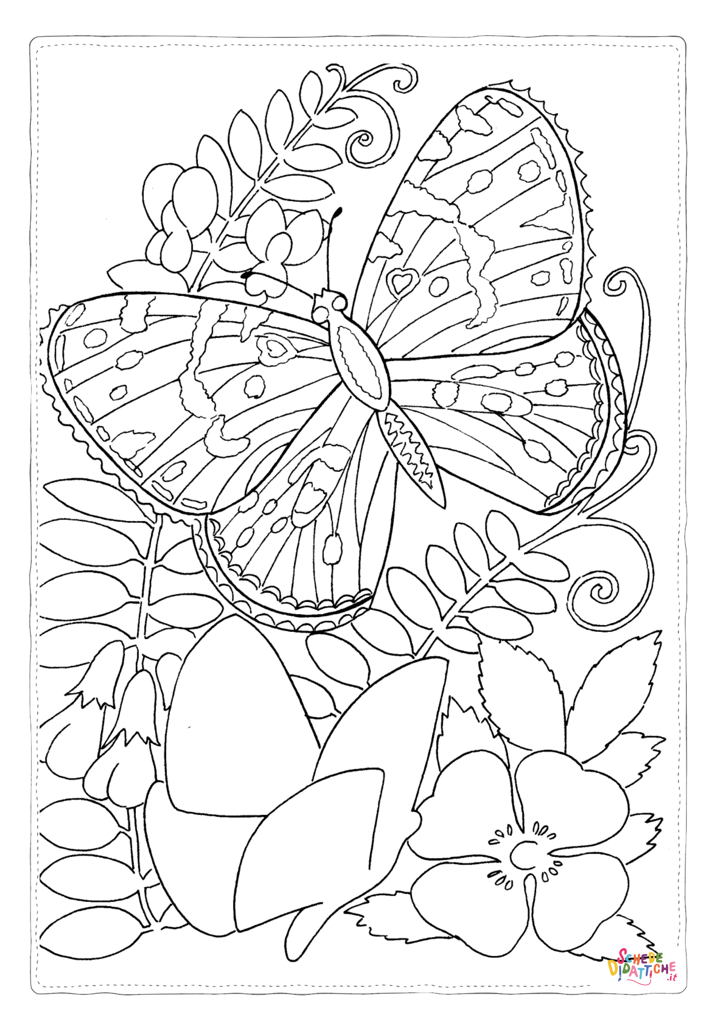 Disegno "Disegno di farfalla da stampare e colorare 106" Disegno di farfalla da stampare e colorare 106