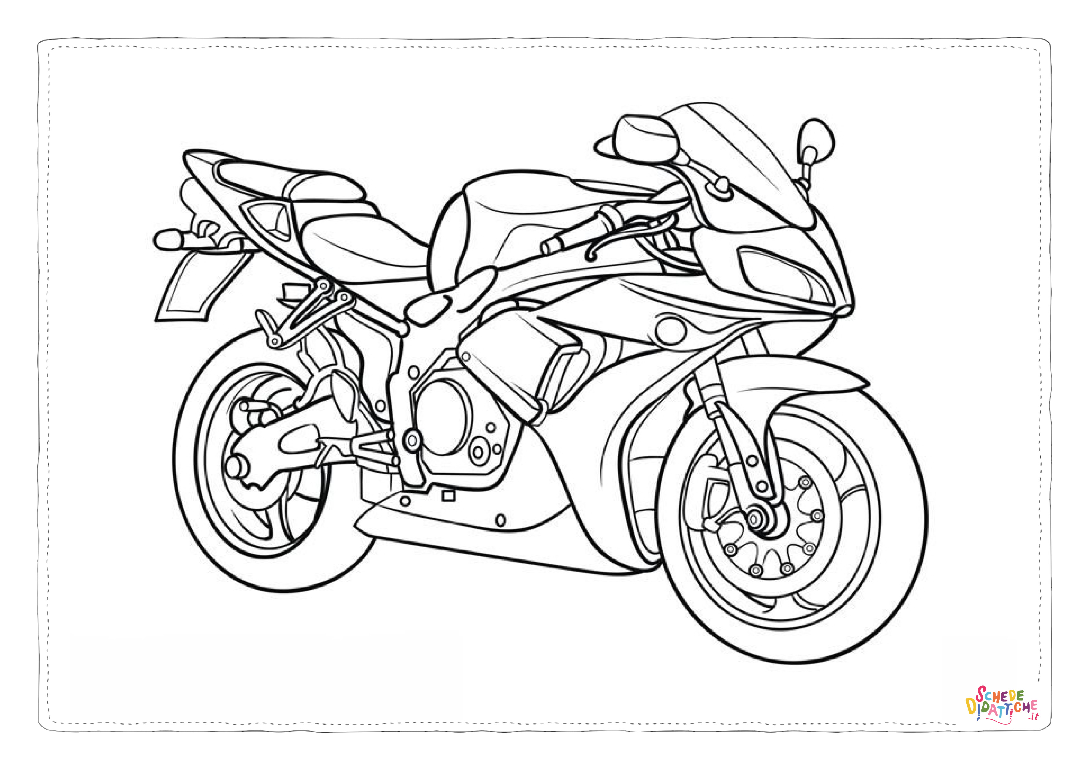 Disegno di moto da stampare e colorare 34