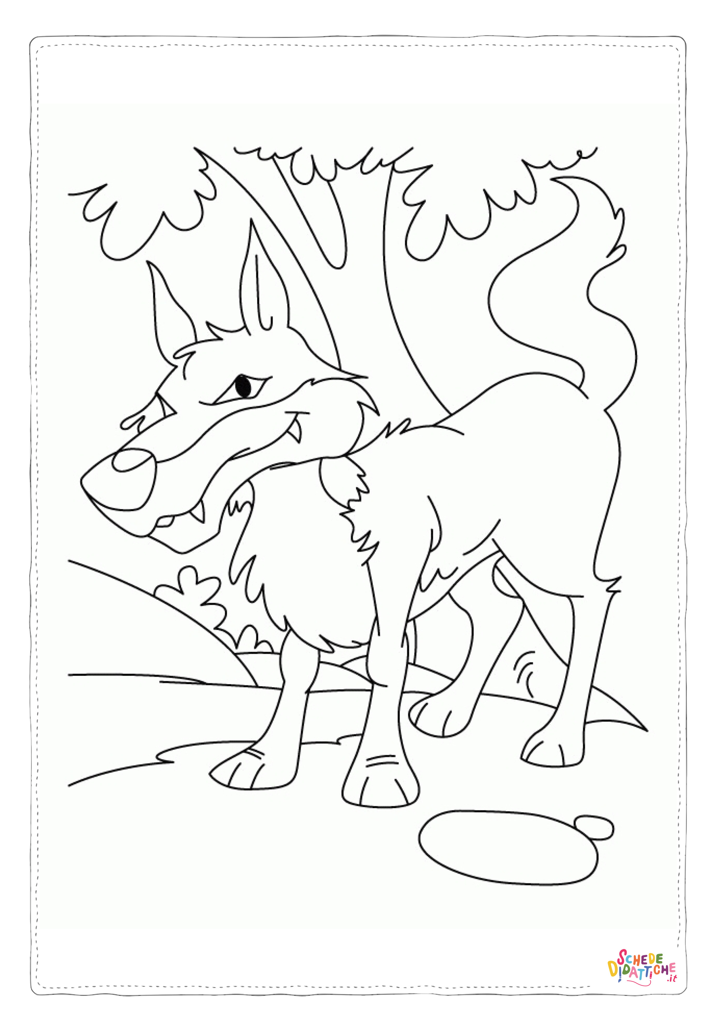 Disegno di lupo da stampare e colorare 11