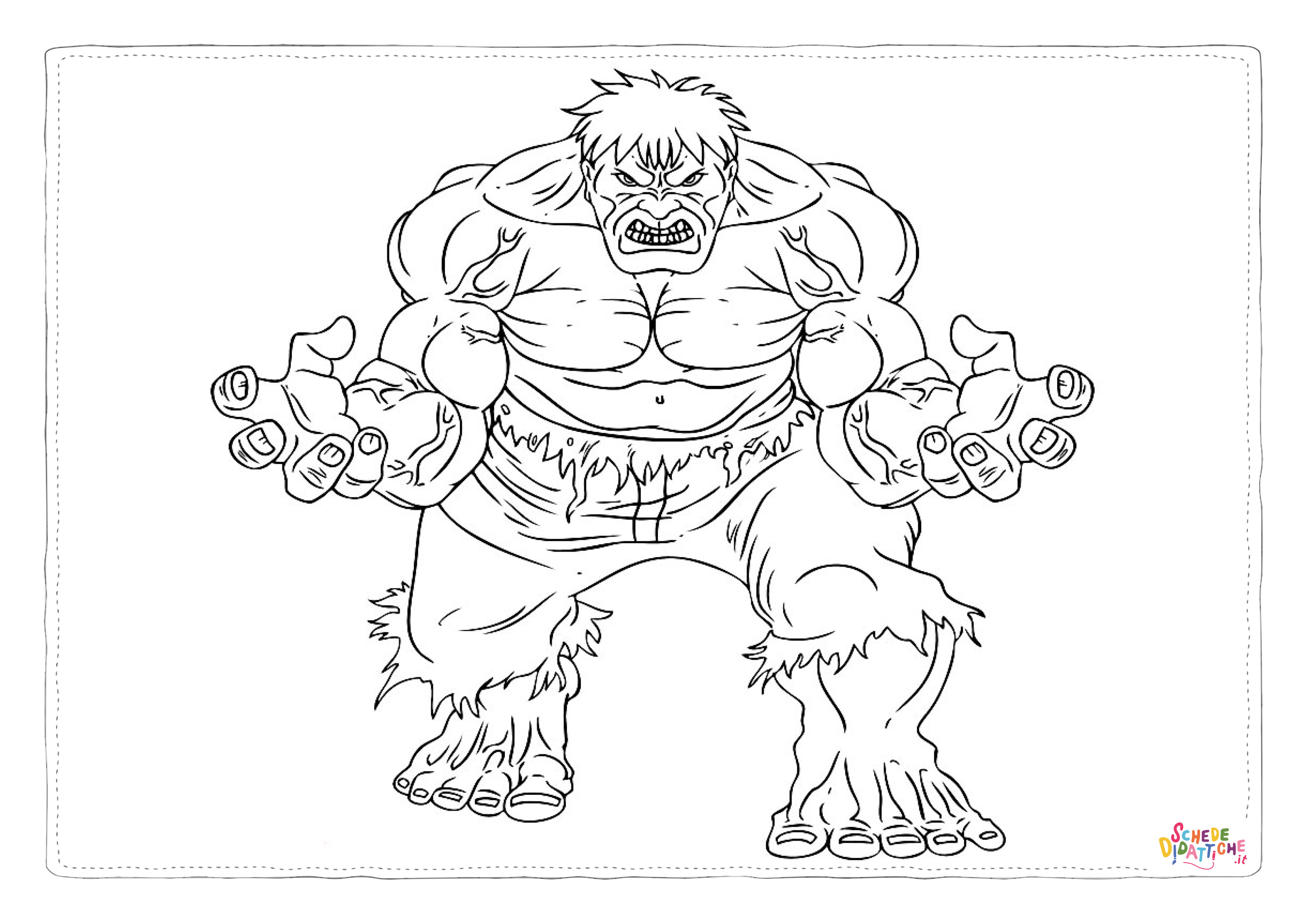 Disegno "Disegno di Hulk da stampare e colorare 93" Disegno di Hulk da stampare e colorare 93