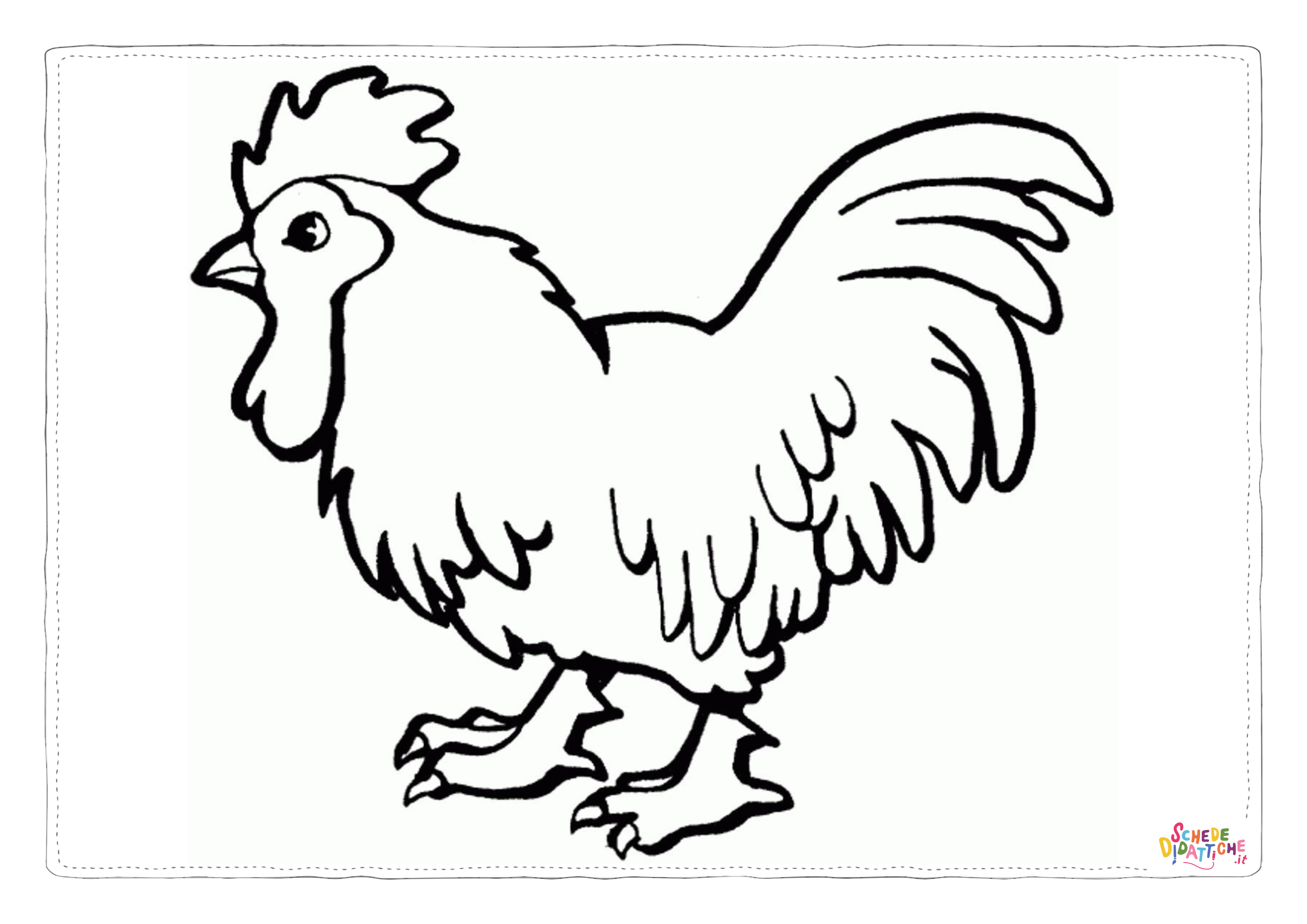 Disegno "Disegno di gallina da stampare e colorare 19" Disegno di gallina da stampare e colorare 19