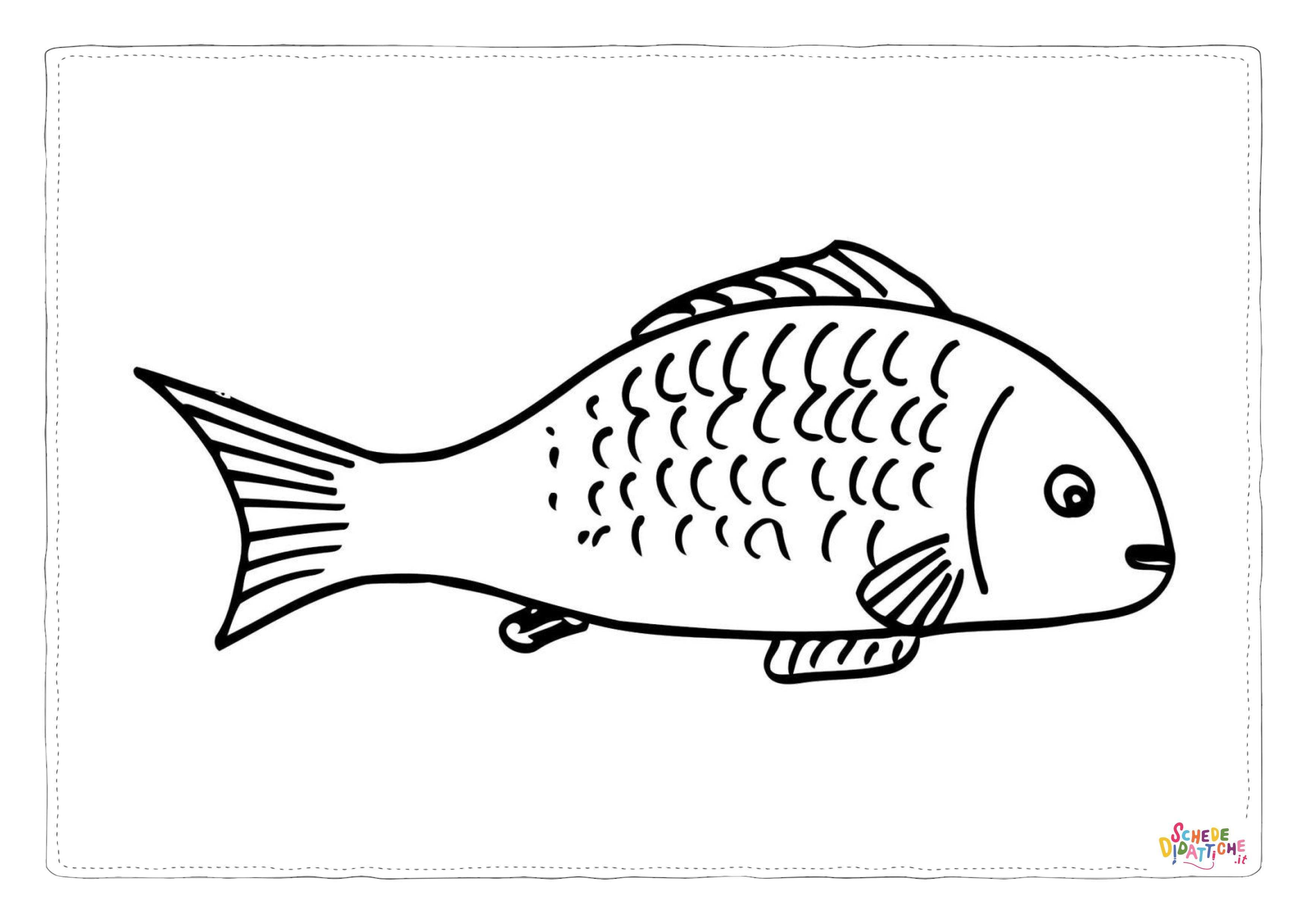 Disegno "Disegno di pesce da stampare e colorare 309" Disegno di pesce da stampare e colorare 309