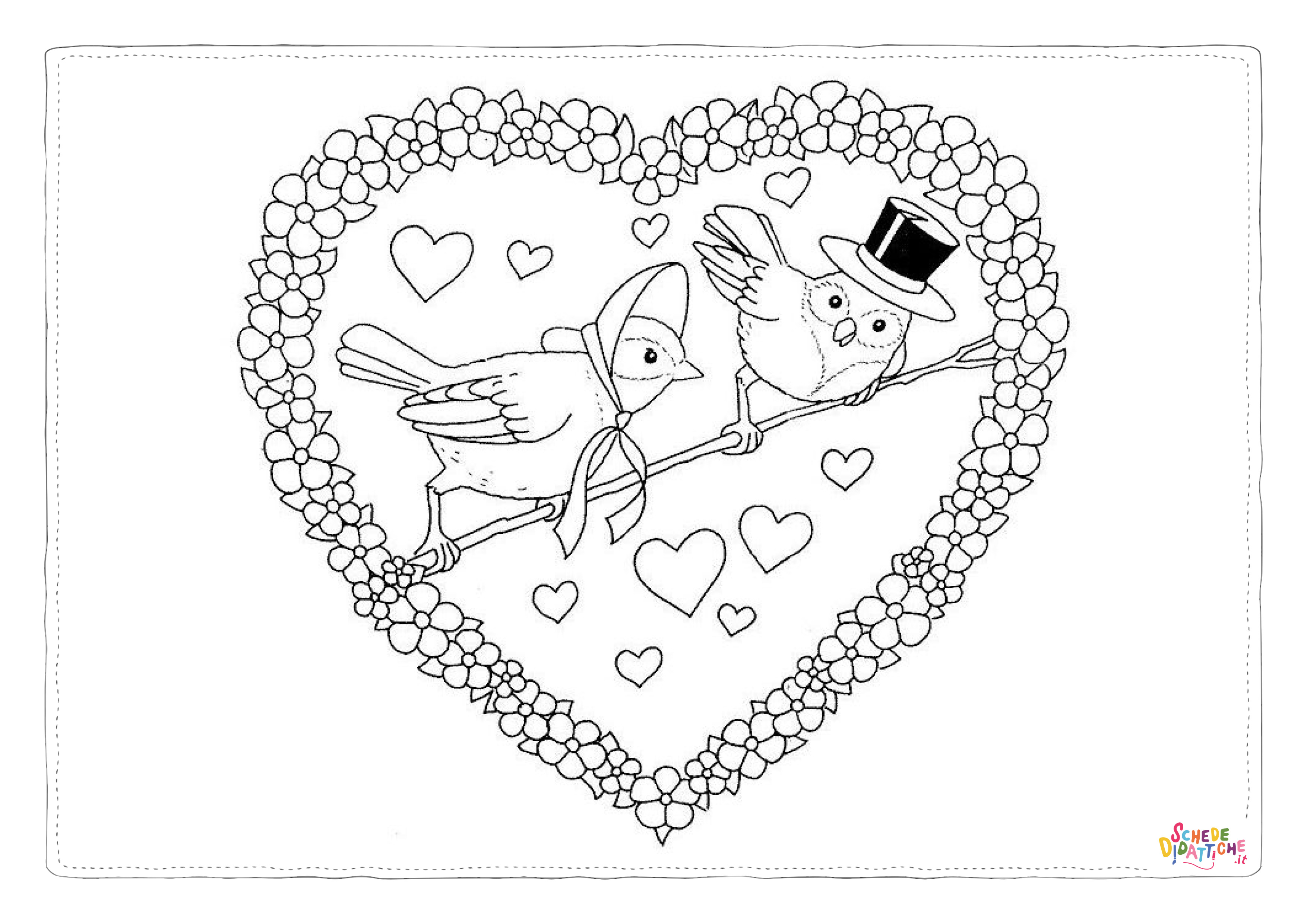 Disegno "Disegno di San Valentino da stampare e colorare 125" Disegno di San Valentino da stampare e colorare 125