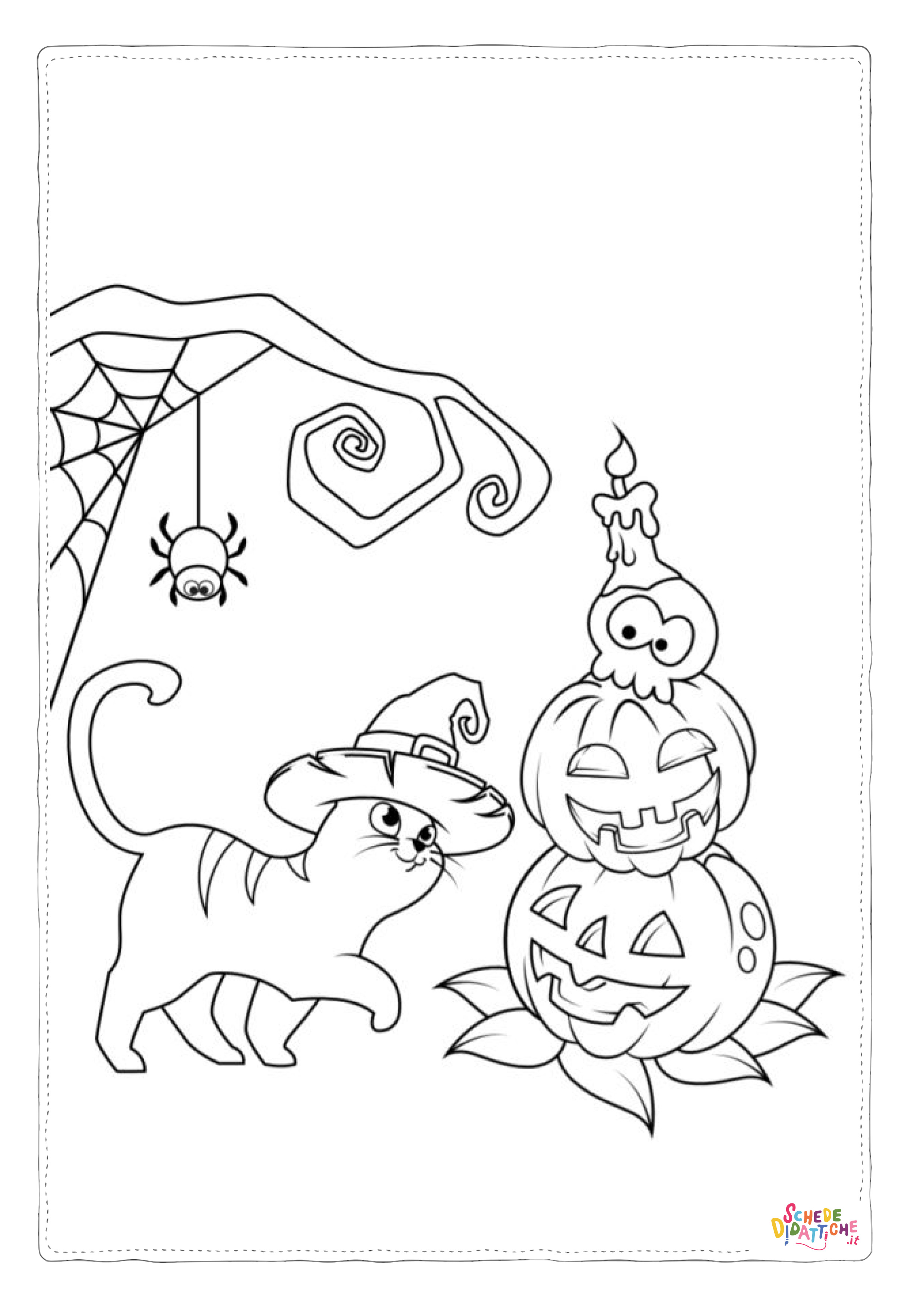 Disegno "Disegno di gatto di halloween da stampare e colorare 4" Disegno di gatto di halloween da stampare e colorare 4