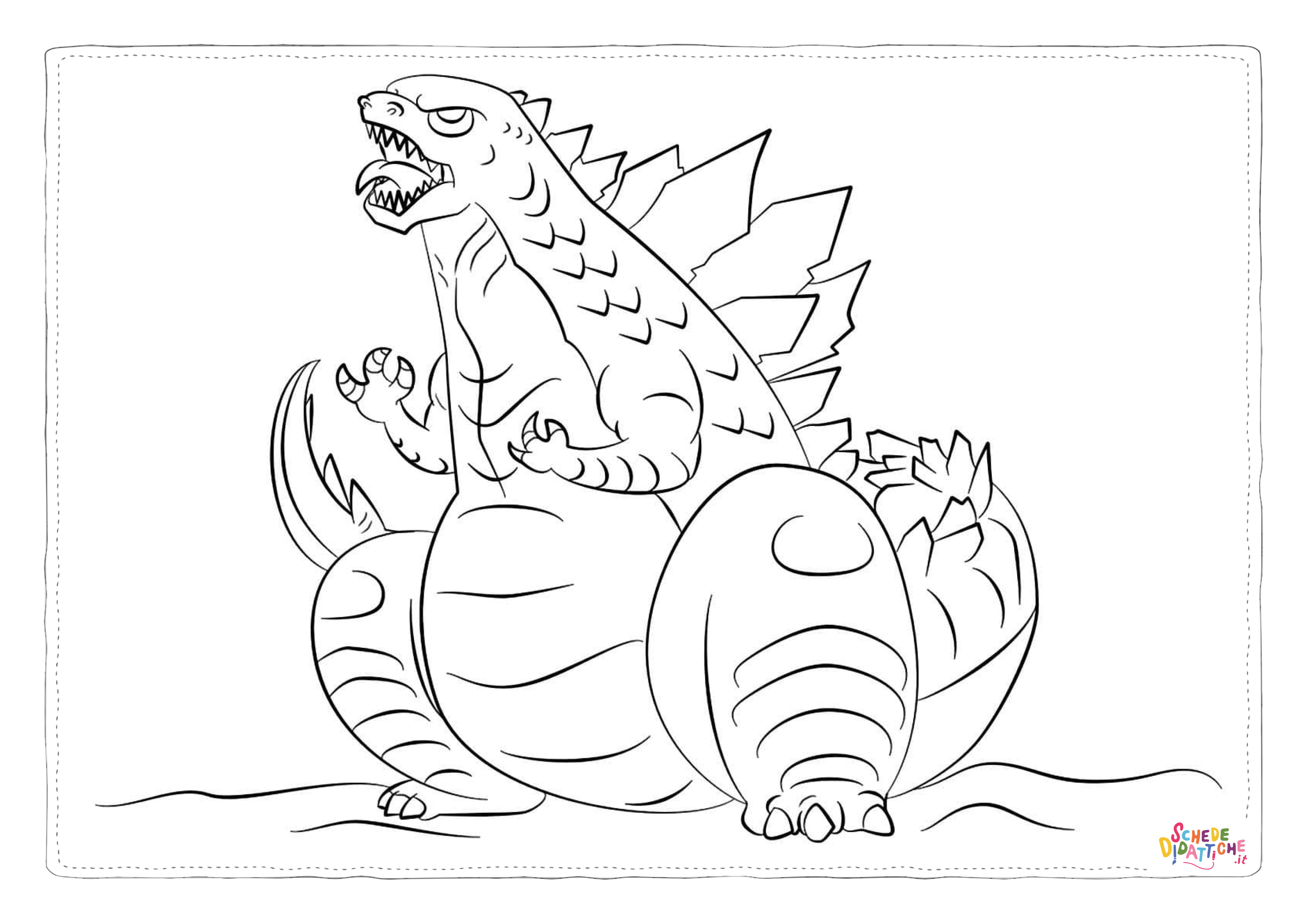 Disegno di Godzilla da stampare e colorare 32
